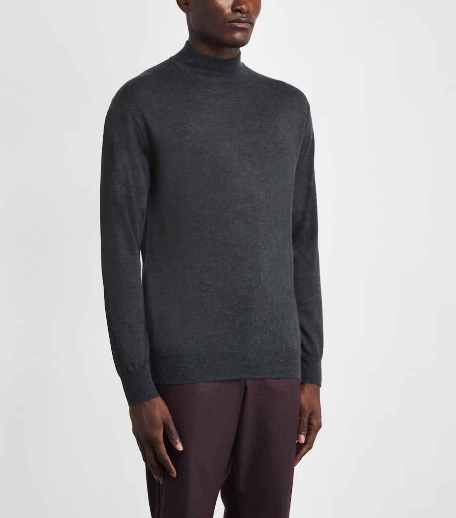 Cashmere-Silk High-Neck Sweater DKC DARK CHARCOAL Image 3