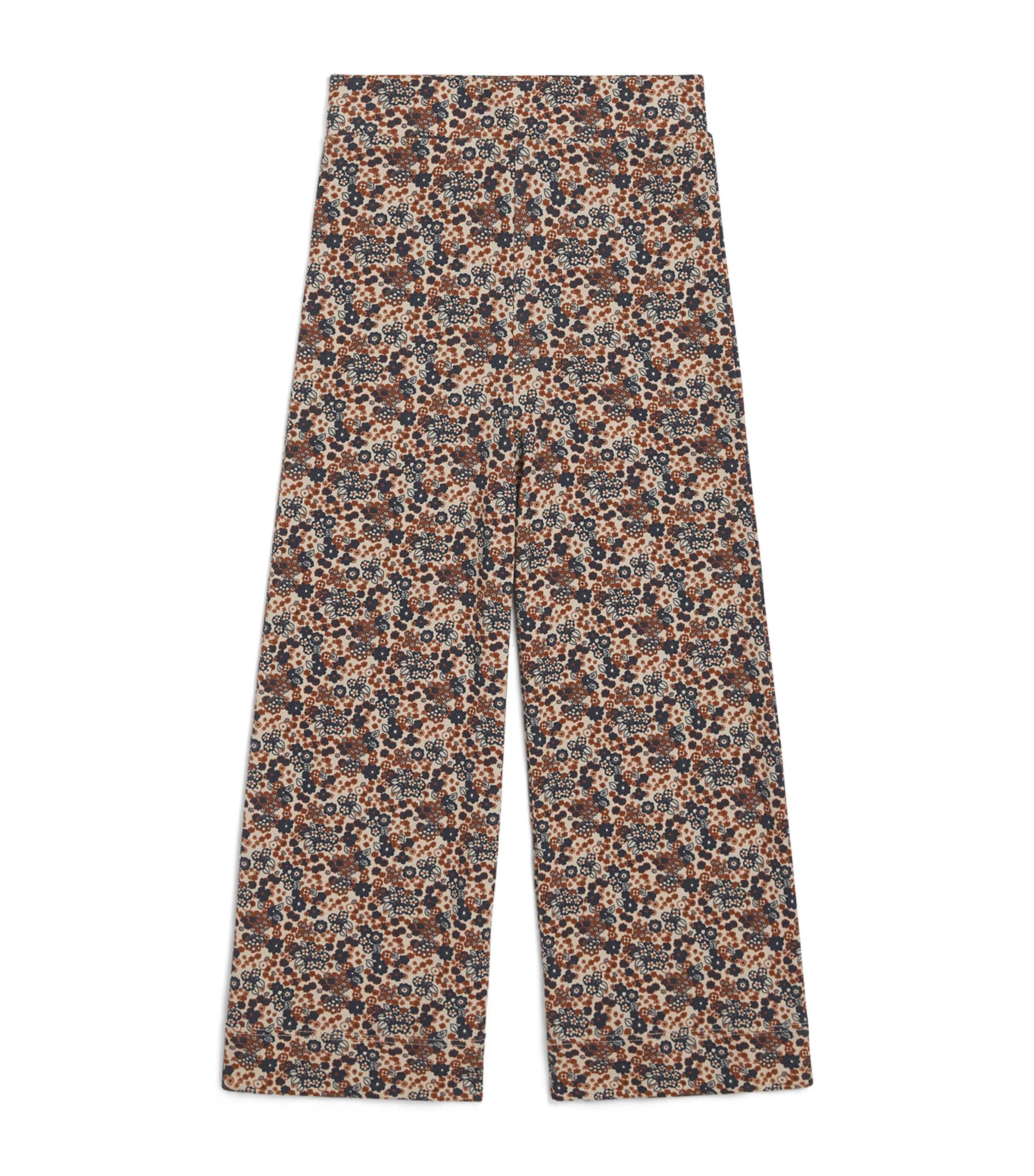 Misha And Puff Kids' Pima Cotton Wide-leg Trousers In Brown