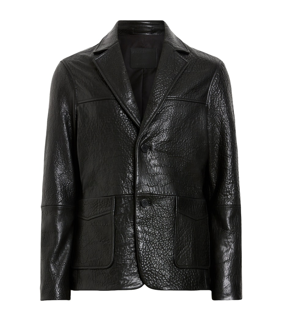 Grained Leather Shadwell Blazer BLACK Image 1
