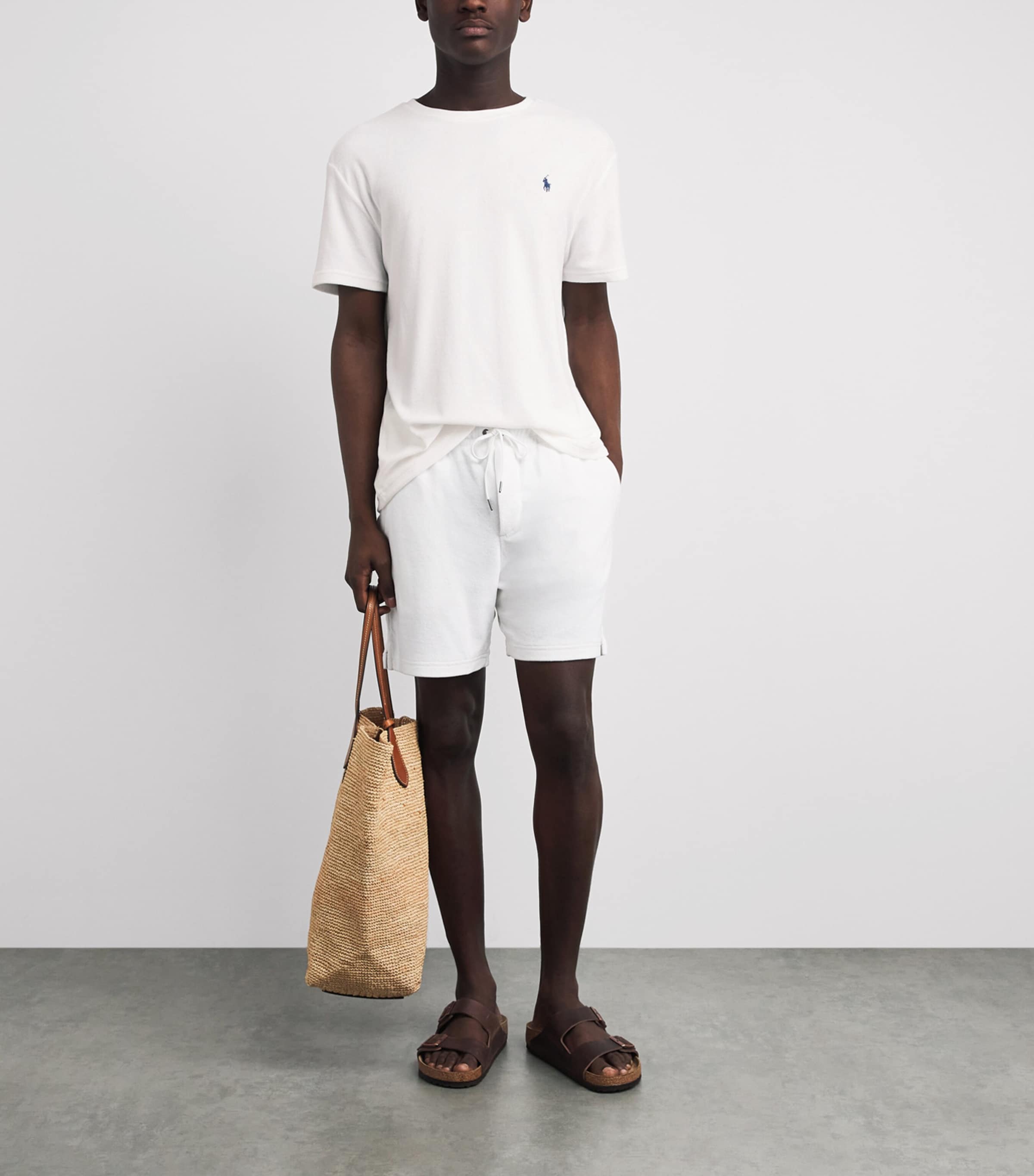 Polo Ralph Lauren Mens Cotton-Blend Terry Cloth T-Shirt White Image 2