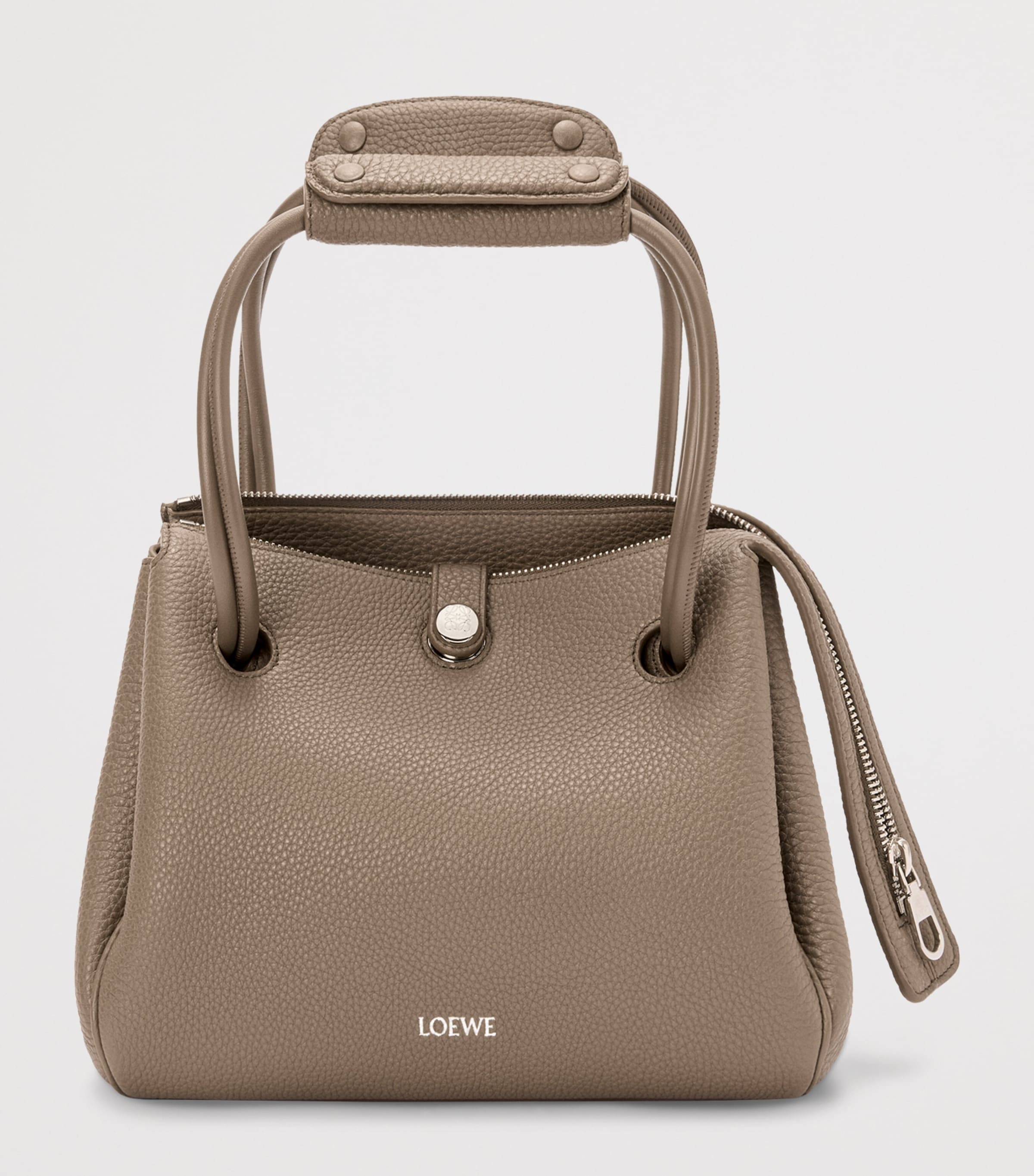 Small Grained Leather Madrid Shoulder Bag TAUPE Image 8