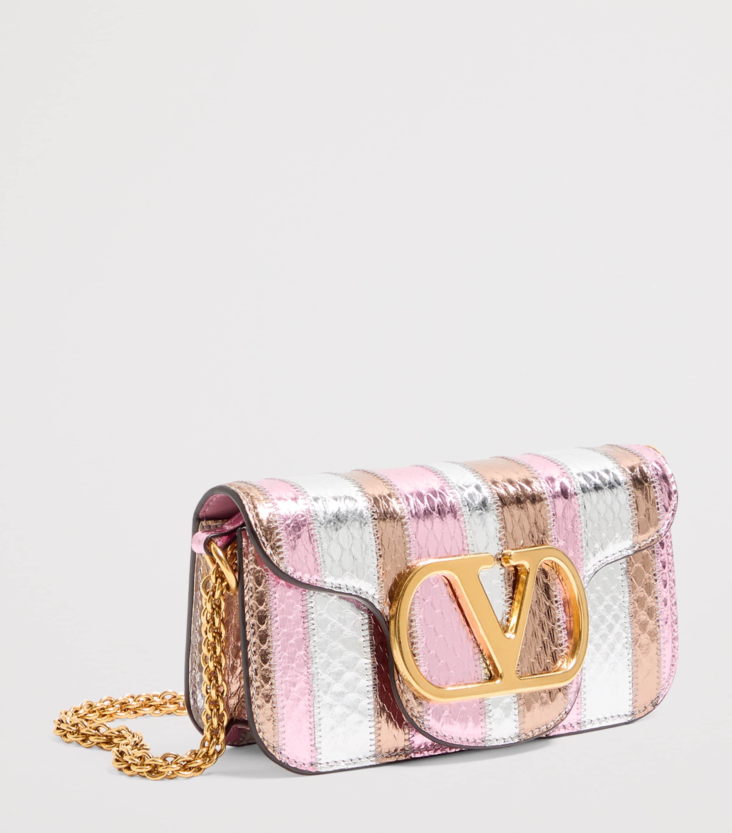 Metallic Leather Loco Shoulder Bag C8N Image 3