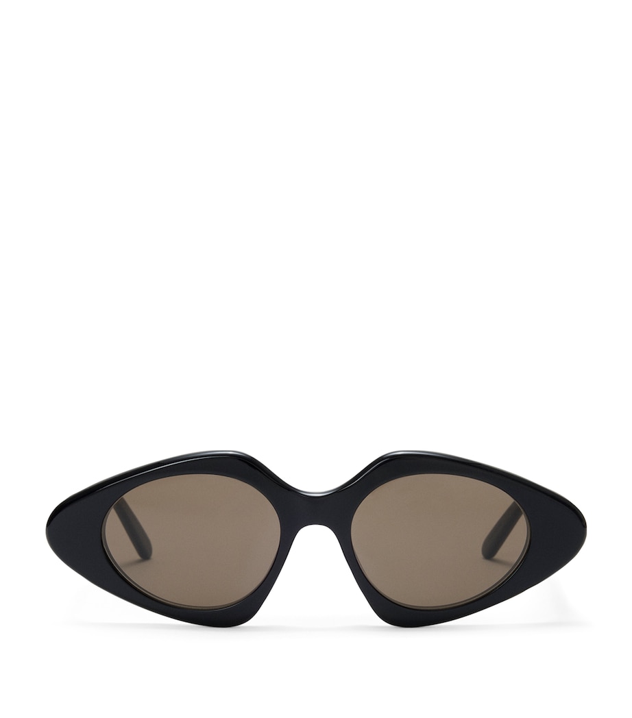 Acetate Triangle Slim Sunglasses BLACK Image 1
