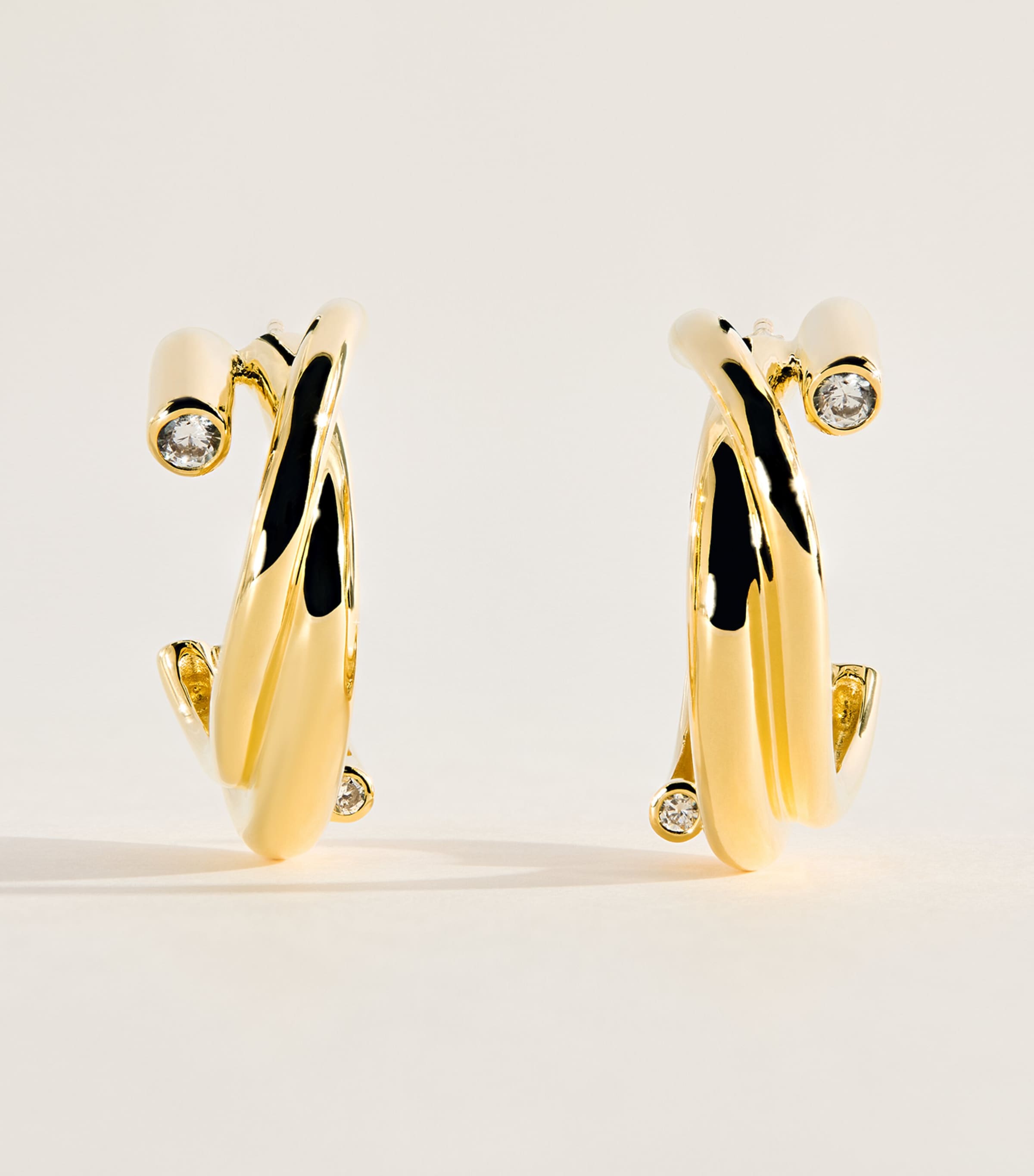 Completedworks Gold-Plated Irregular Hoop Earrings Gold Plated Image 1