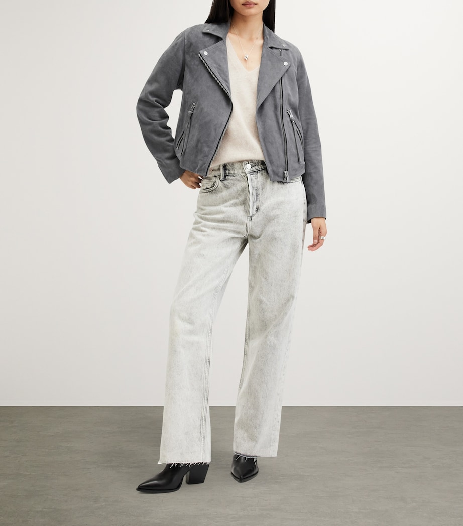 Suede Dalby Biker Jacket GHOST GREY Image 2