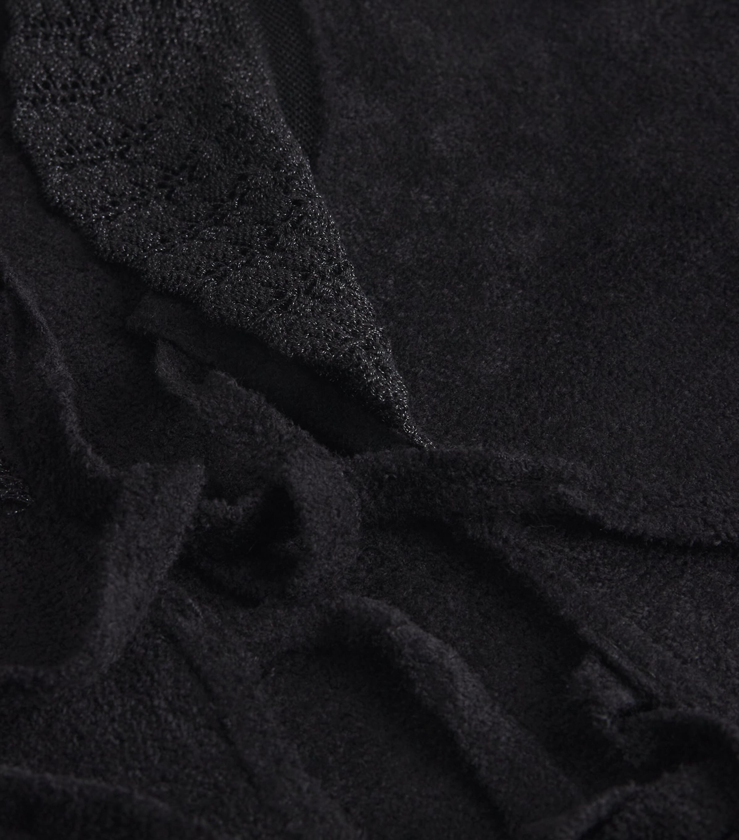 Velvet Bow-Detail Cardigan BLACK Image 5