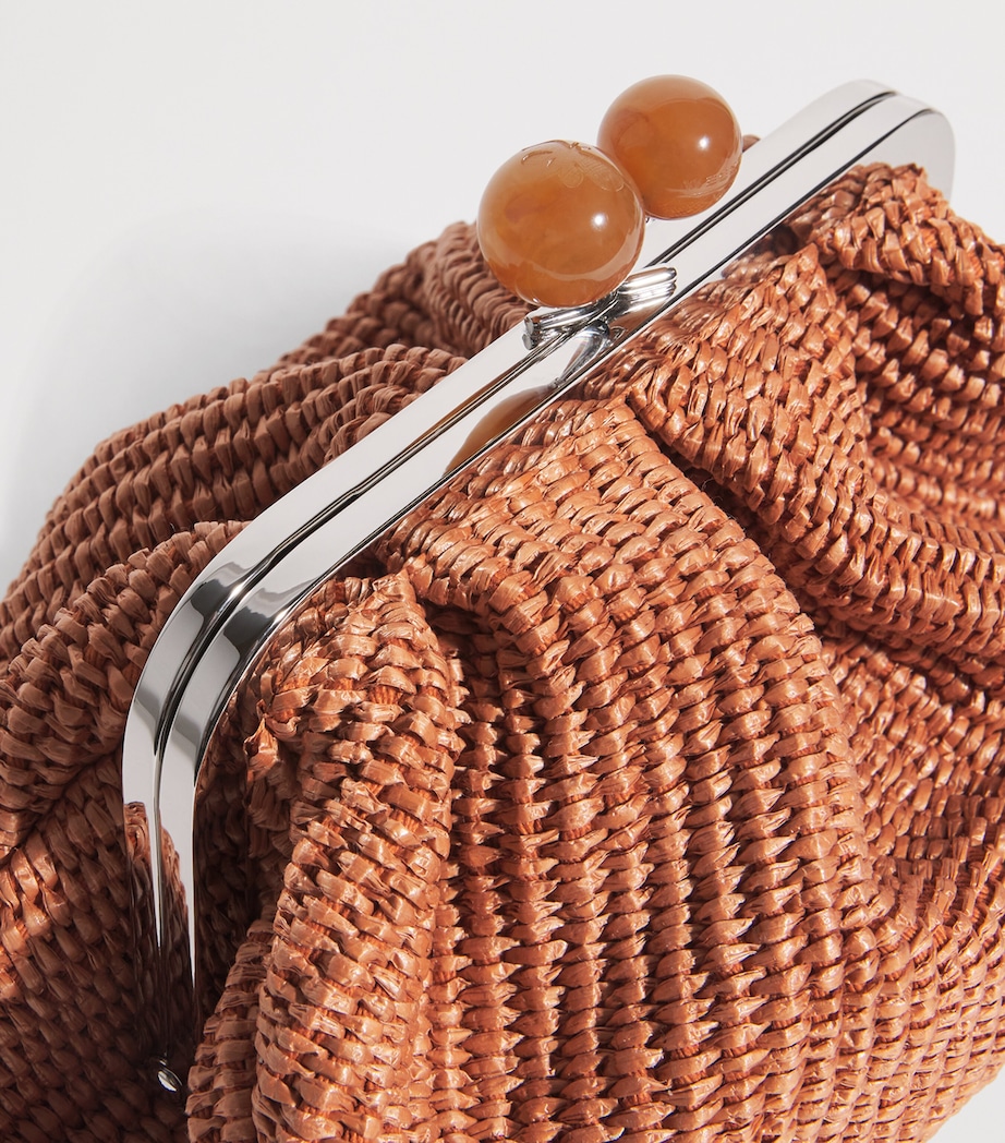 Small Raffia-Effect Pasticcino Bag RUST Image 4
