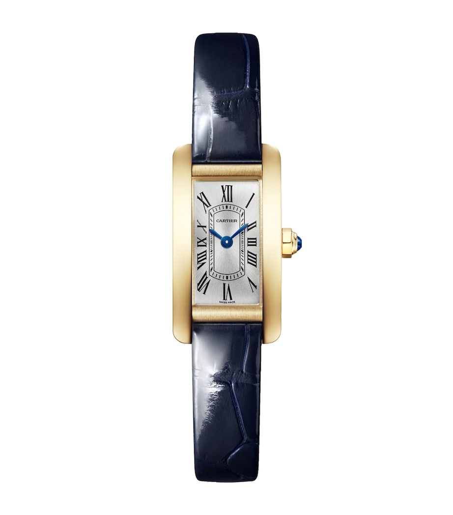 Cartier Mini Yellow Gold and Sapphire Tank Américaine Watch