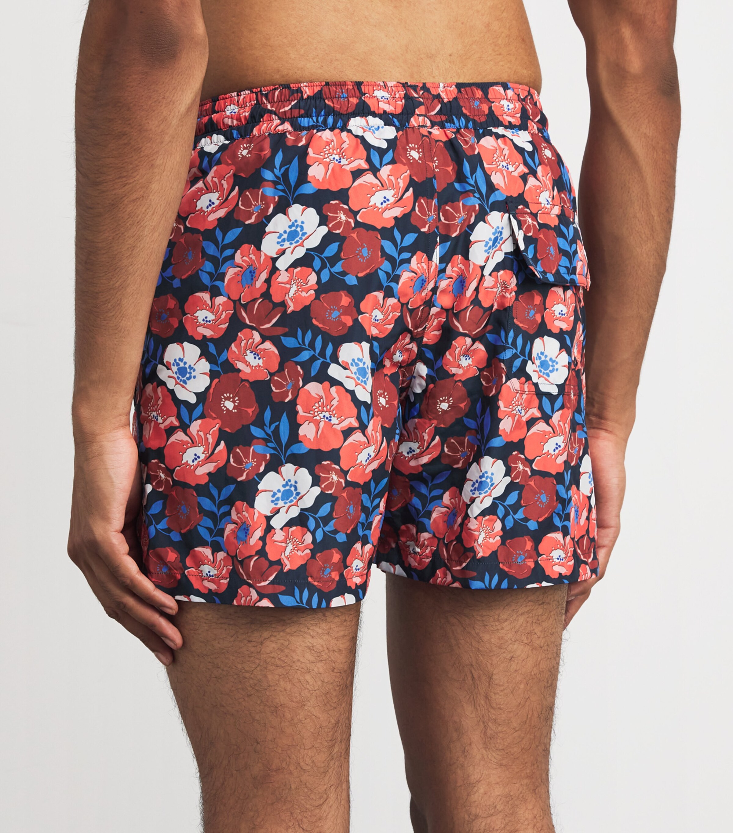 Short De Bain Homme Sonoma Taille L - Motif Floral Bleu Et Rouge - Très Bon état