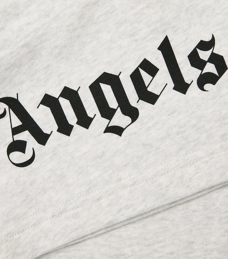 Palm Angels Kids Logo Sweatshorts (4-12+ Years) Gri Mel/mel Gry Image 3
