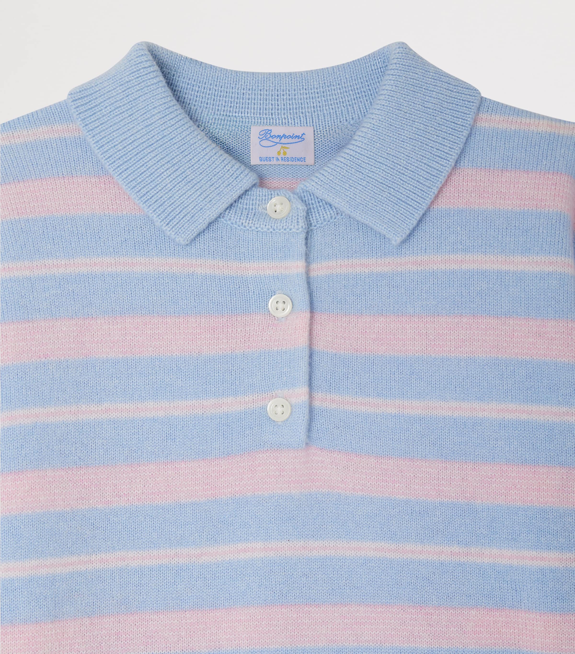 Cashmere Stripe Sweater (4-8 Years) RA BLEU AQUA Image 3