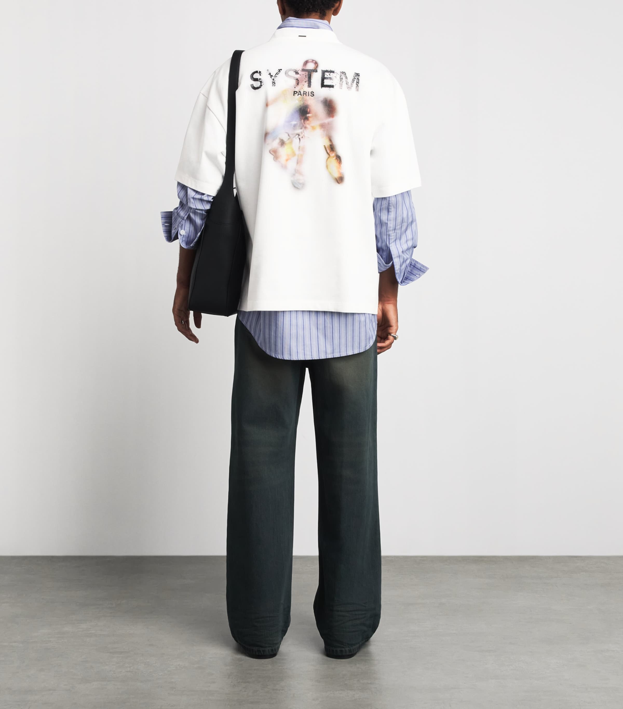 System Mens Cotton Logo T-Shirt Off White Image 2