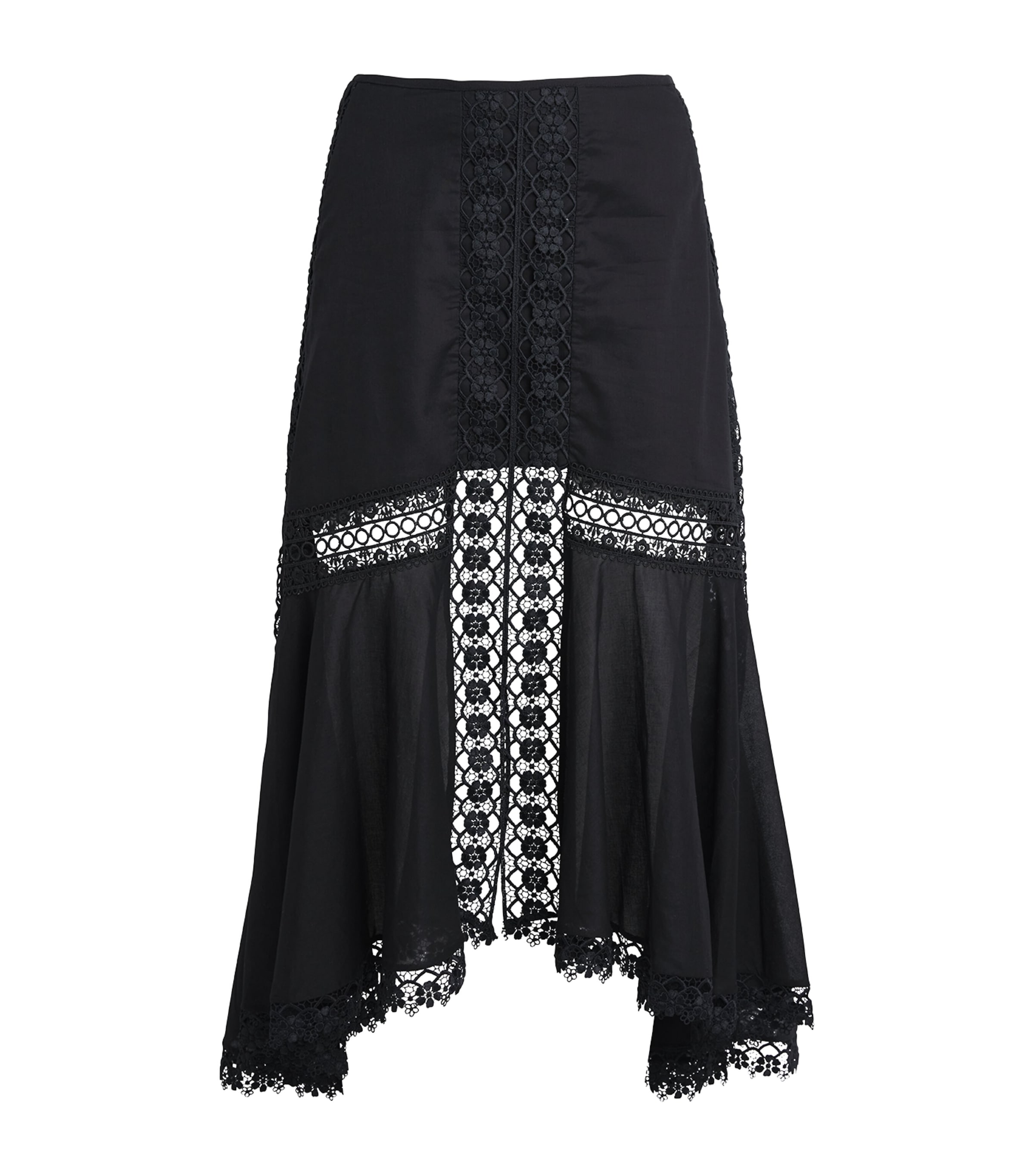 Shop Charo Ruiz Broderie-trim Clair Midi Skirt In Green
