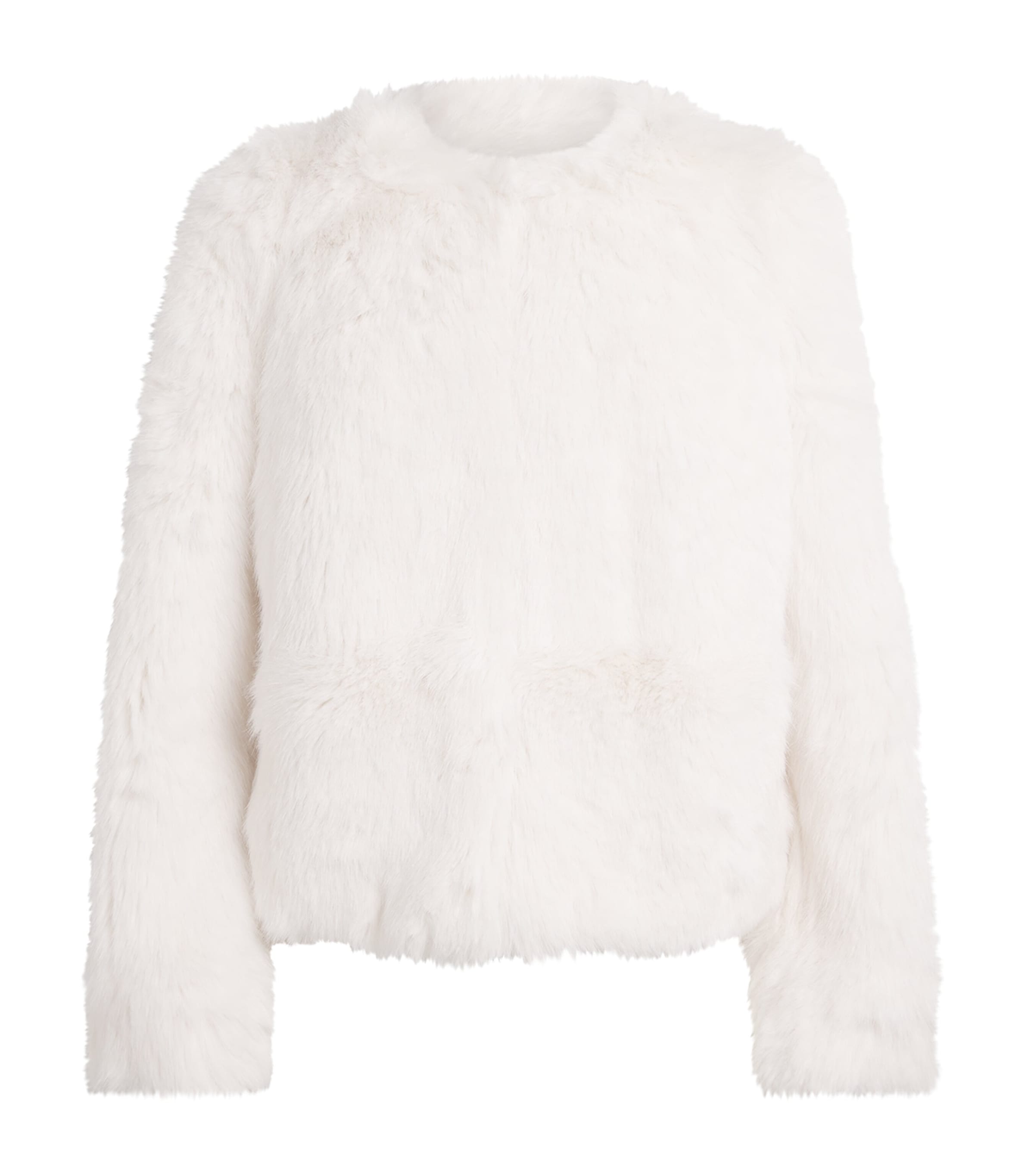 Maje Faux Fur Jacket In Neutral