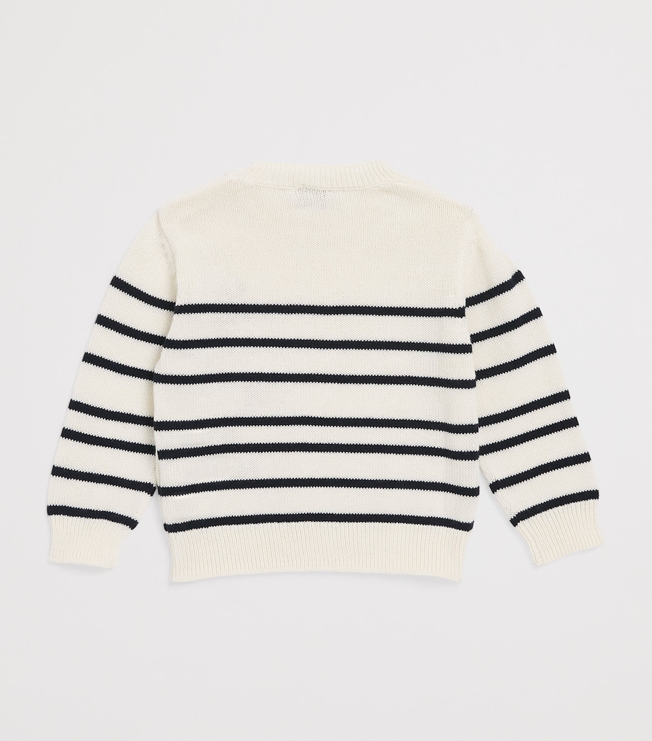 Organic Cotton Stripe Sweater (2-6 Years) 1049 MILK/BLUE Image 2
