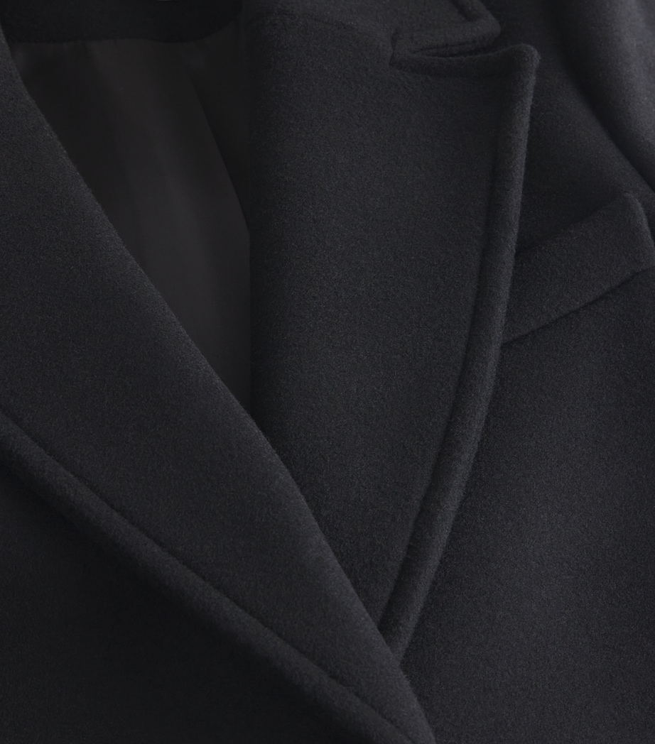 Wool-Blend Longline Coat BLACK Image 5