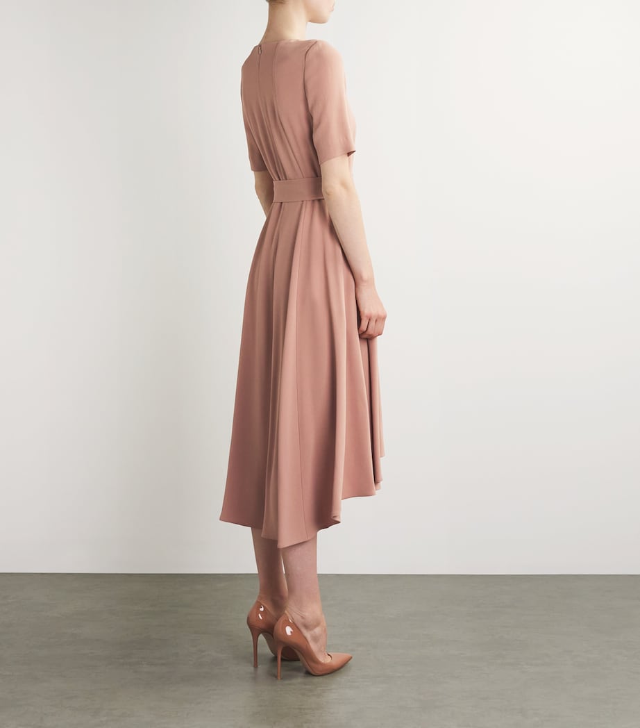 Asymmetric Belted Midi Dress POWDER PINK Image 3
