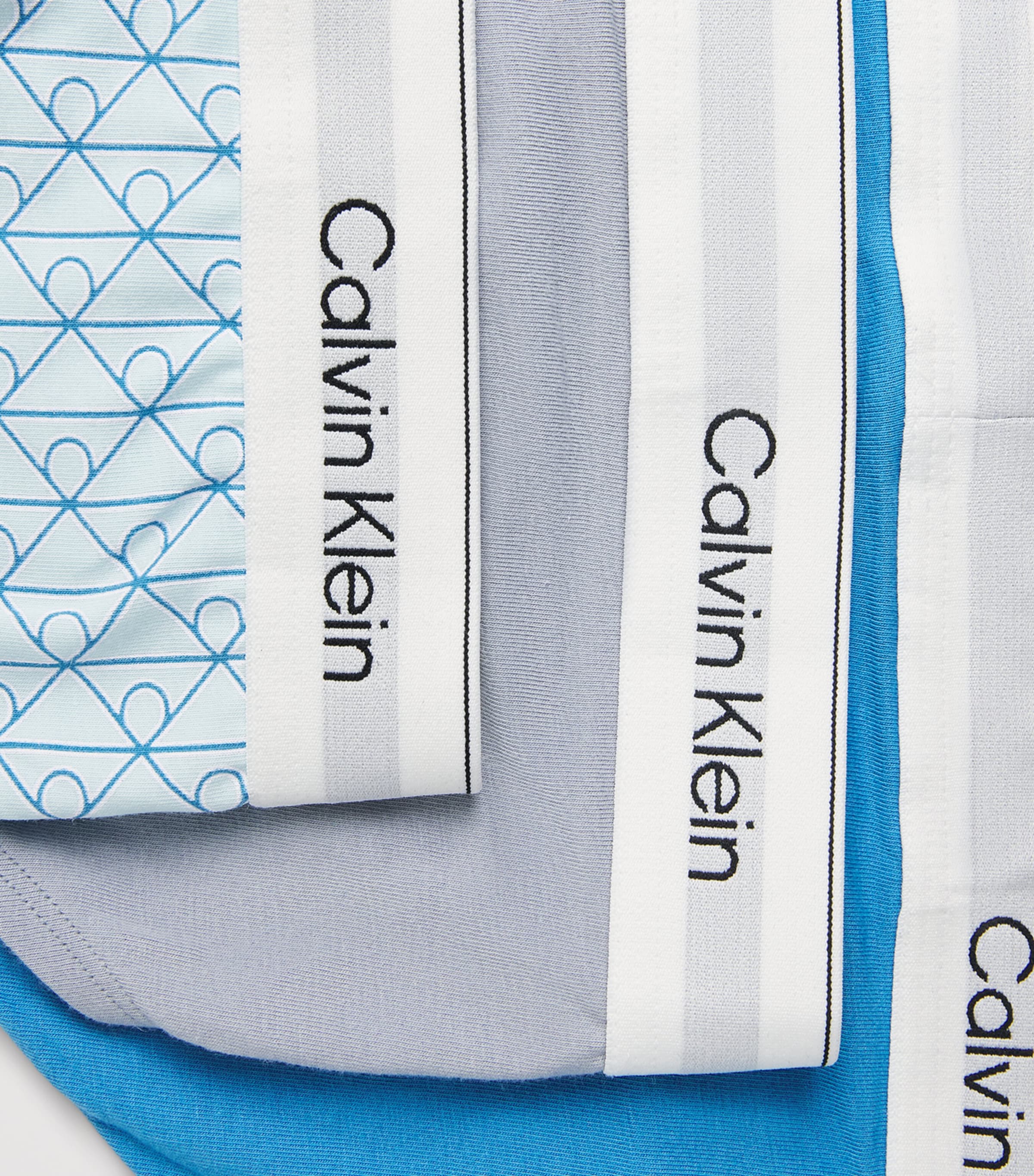 Calvin Klein Mens Stretch-Cotton Icon Hip Briefs (Pack of 3) Misty Grey/blue Image 5