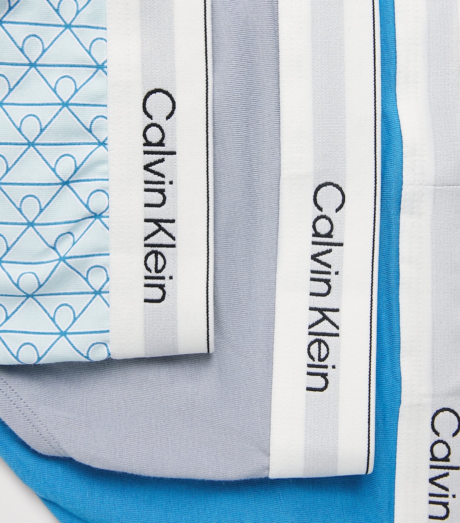 Calvin Klein Mens Stretch-Cotton Icon Hip Briefs (Pack of 3) Misty Grey/blue Image 5