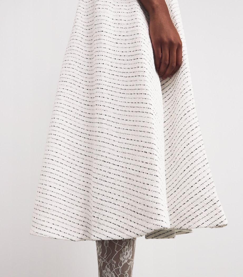 Tweed Embellished Midi Dress 0822 WHITE-BLACK Image 4