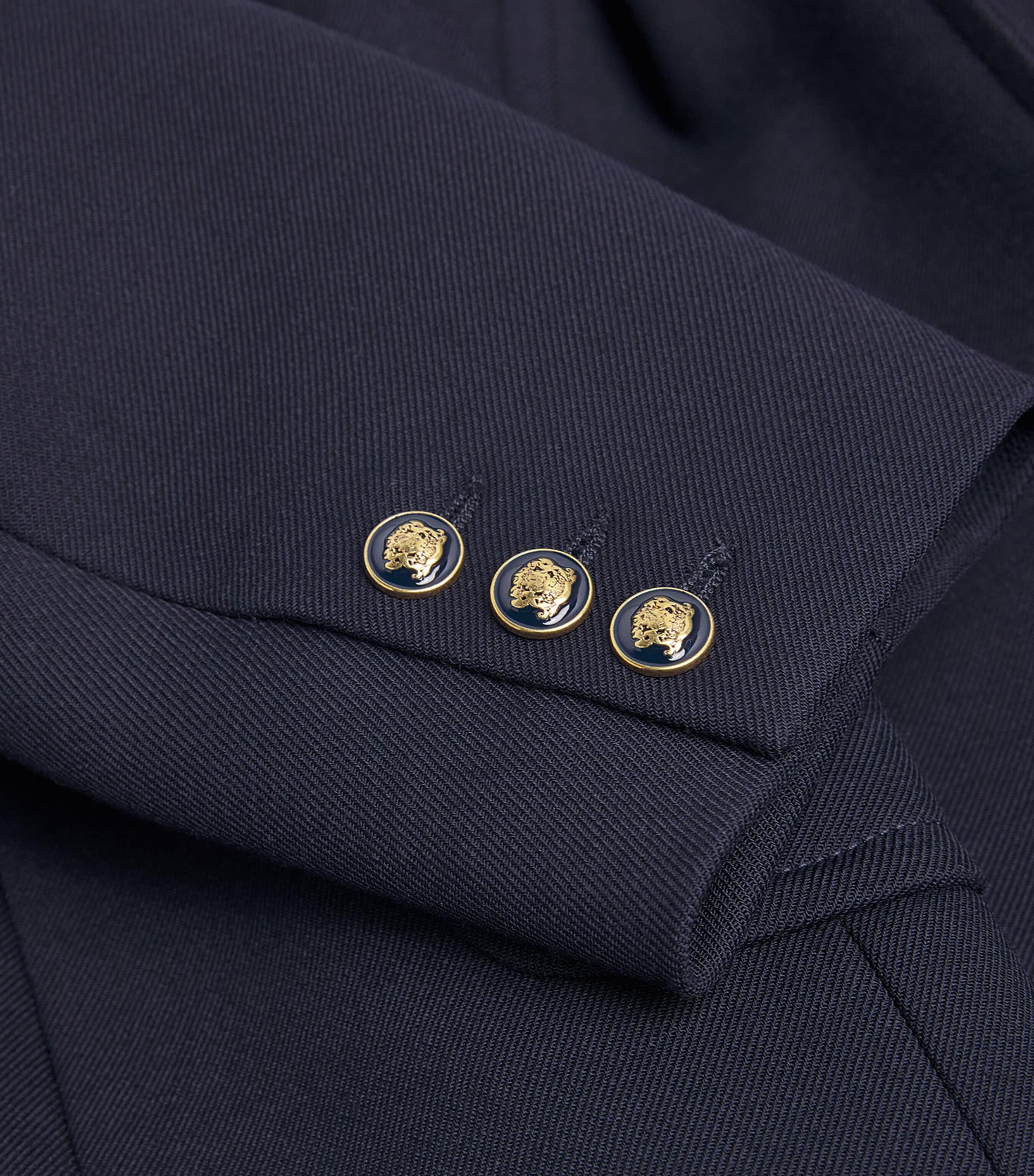 Double-Breasted Long Coat NAVY BLUE Image 5