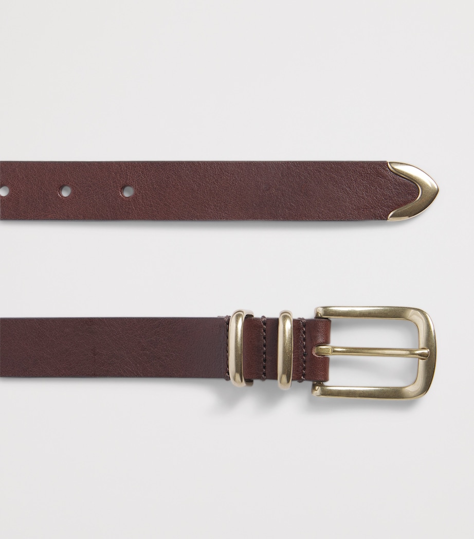 Molebo Leather Double-Loop Western Belt Brown Leather Image 2