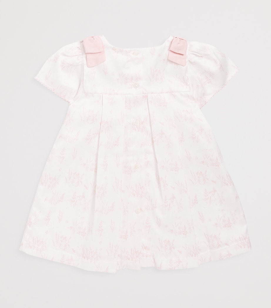 Cotton Pleated Dress (0-24 Months) PINK TOILE DE JOUY Image 2