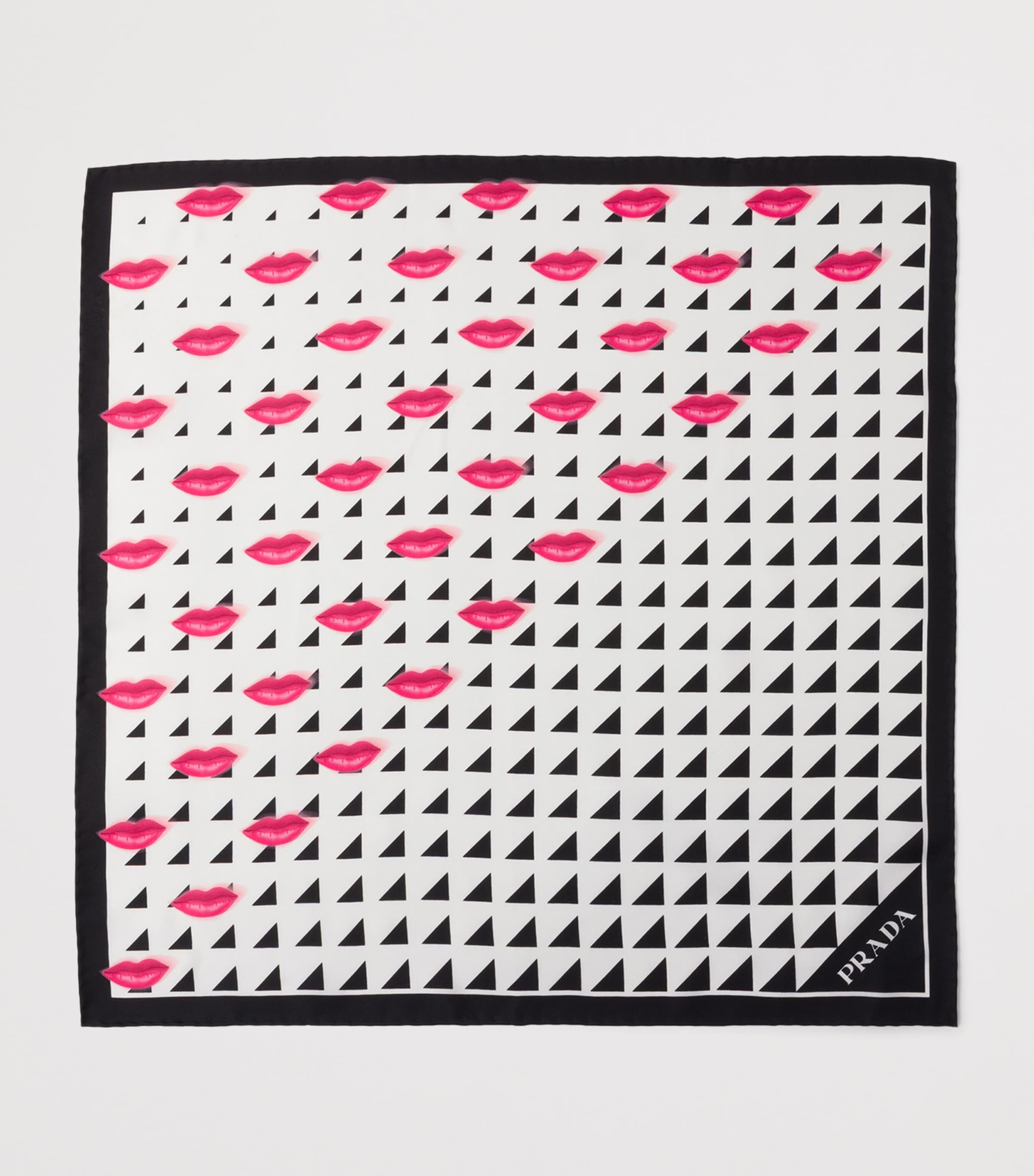 Prada Silk Lipstick Triangle Scarf Image 3