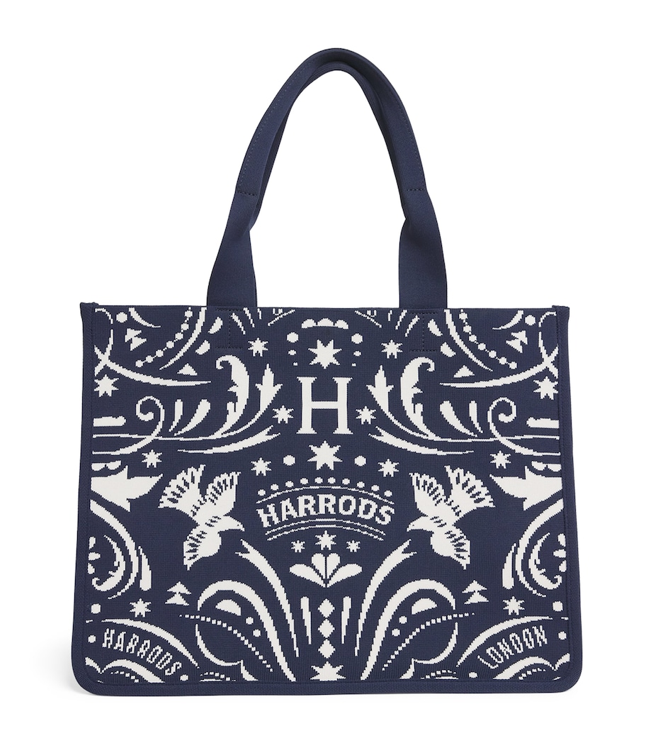 Harrods Medium Knights of Brompton Tote Bag Multi Print Image 1