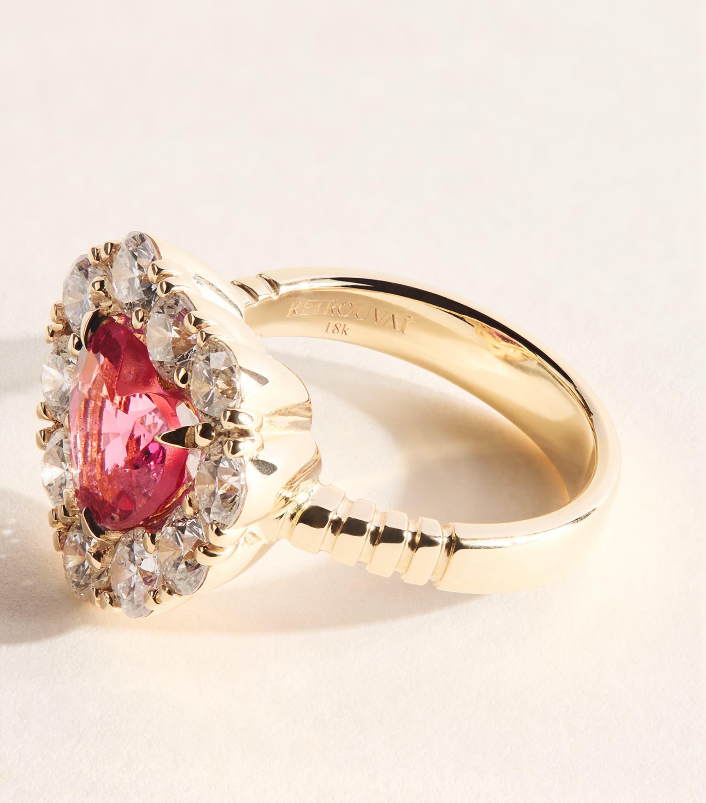 Retrouvaí Yellow Gold, Diamond and Spinel Heirloom Ring | Harrods UK