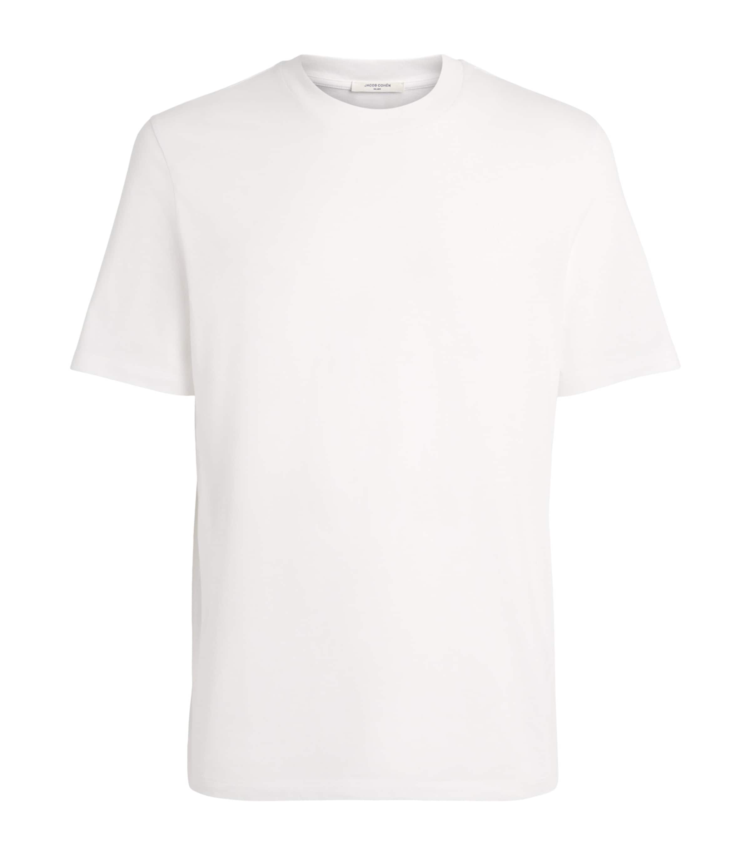Jacob Cohën Mens Cotton Emblem Logo T-Shirt Optical White Image 1