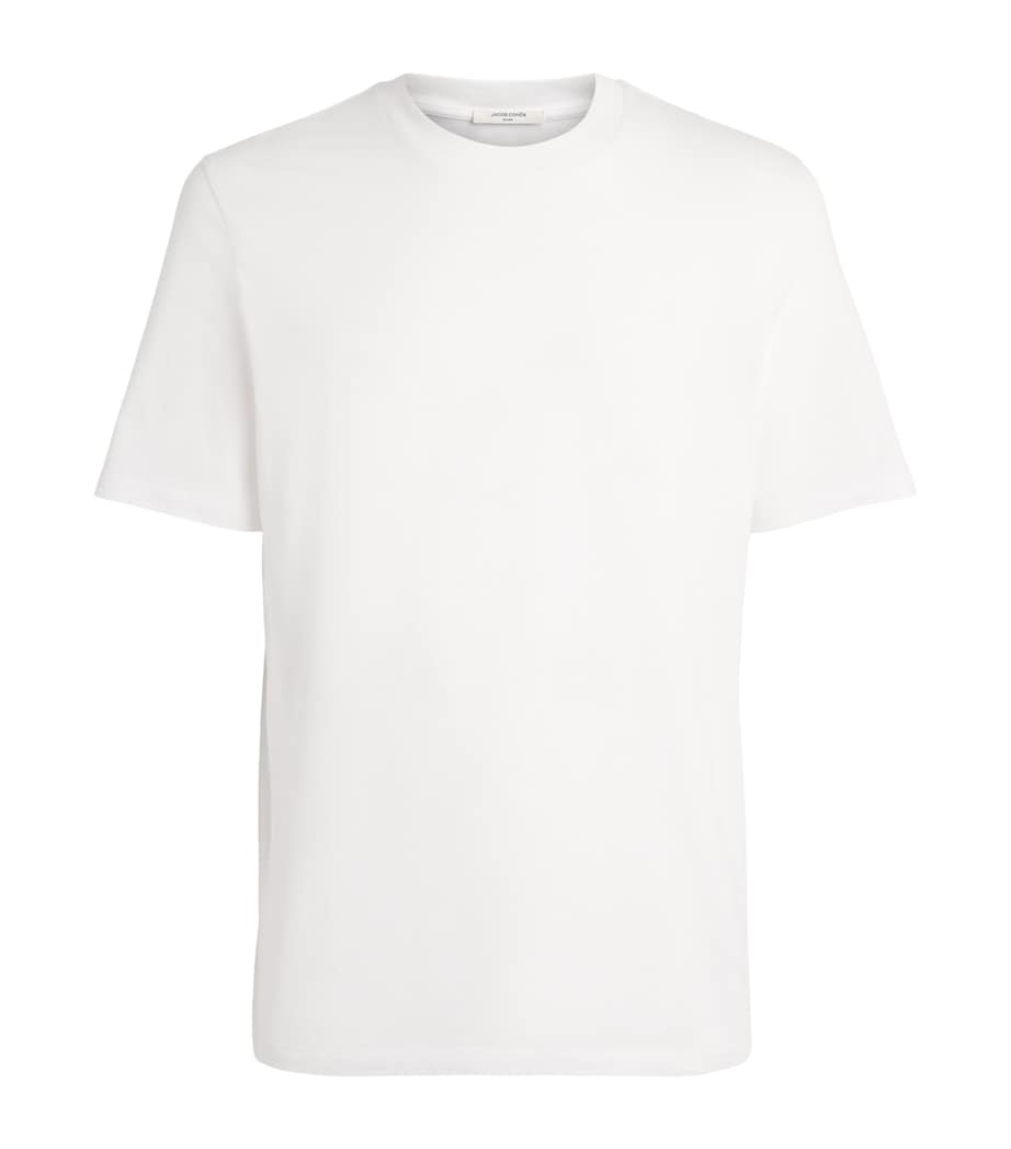 Jacob Cohën Mens Cotton Emblem Logo T-Shirt Optical White Image 1