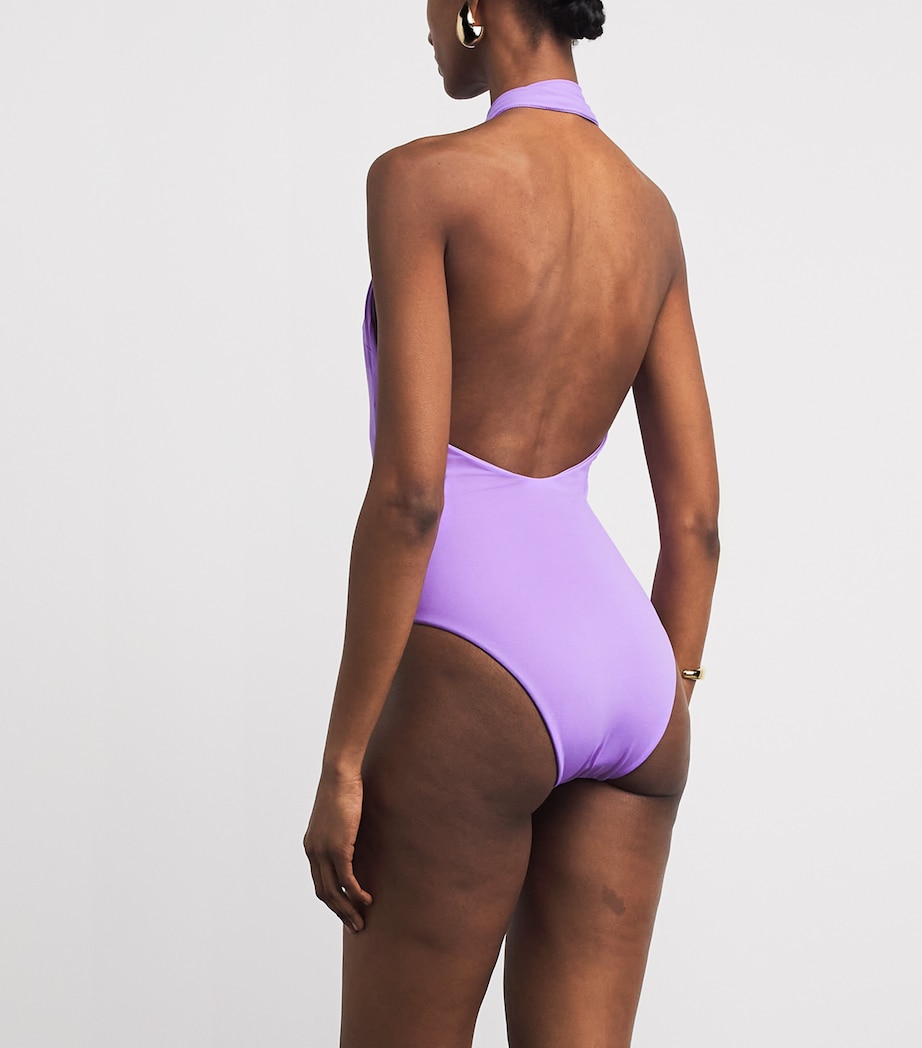Taller Marmo Womens Grand Tropicana Swimsuit and Pareo Set Lavender Image 4