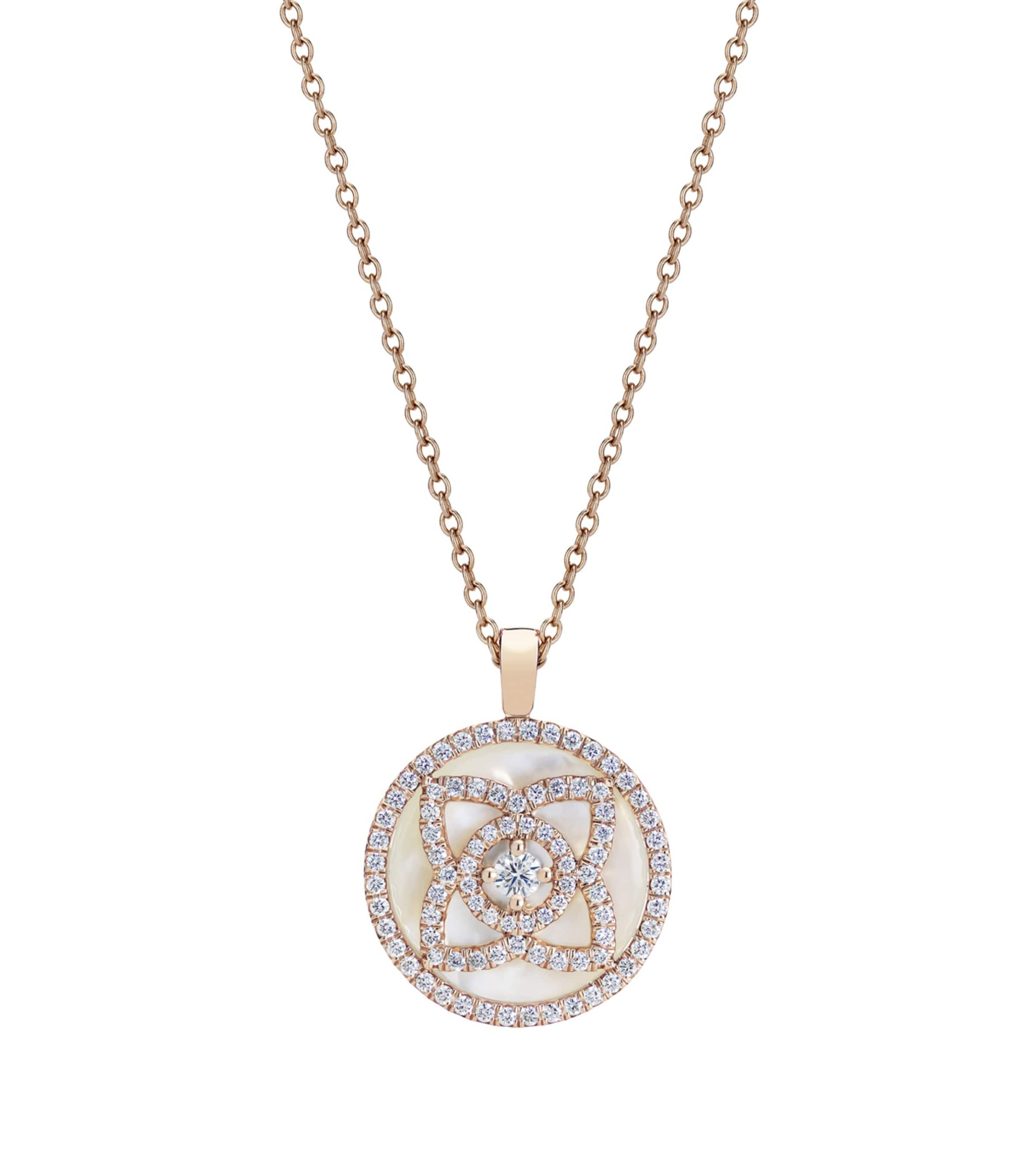 De Beers Rose Gold And Diamond Enchanted Lotus Pendant Necklace