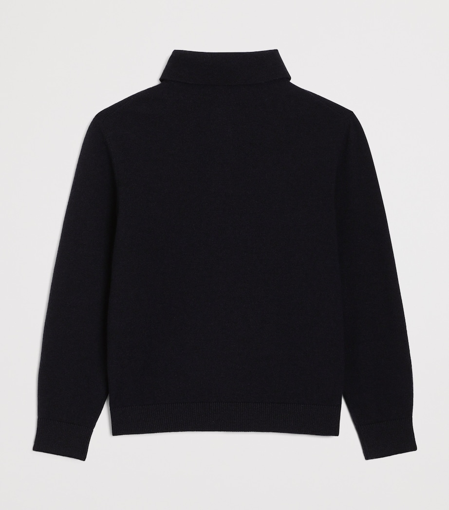 Dolce&Gabbana Kids Wool-Cashmere Polo Sweater (8-14 Years) Very Dark Blue Image 2