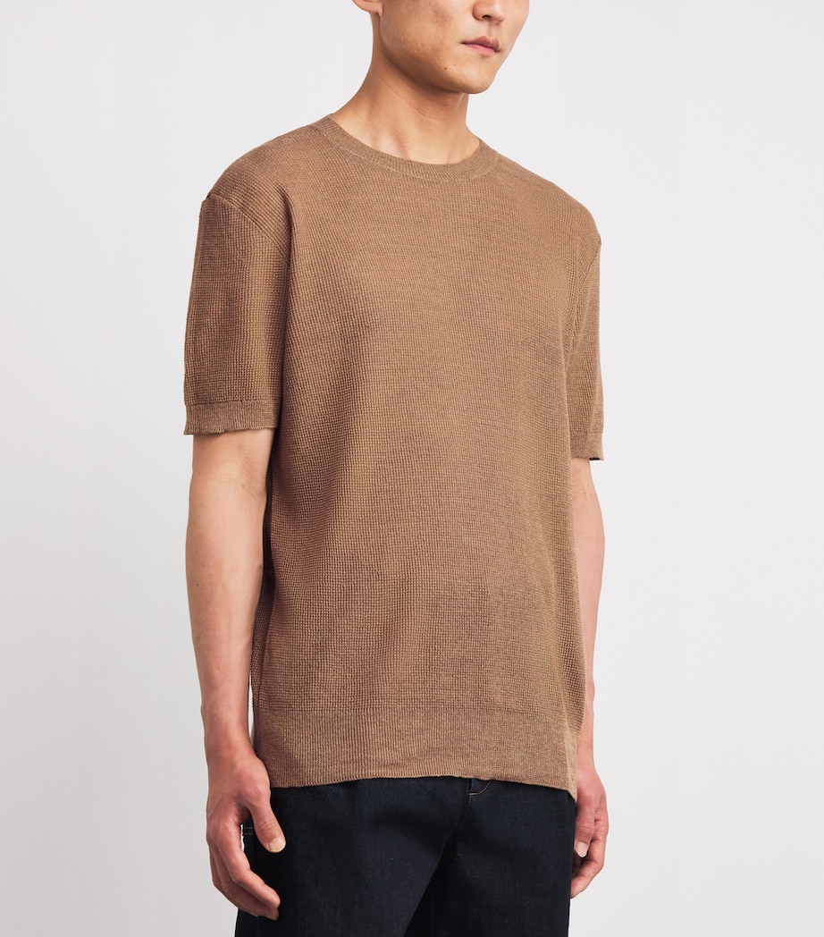 Linen-Cotton T-Shirt 360 KHAKI Image 3
