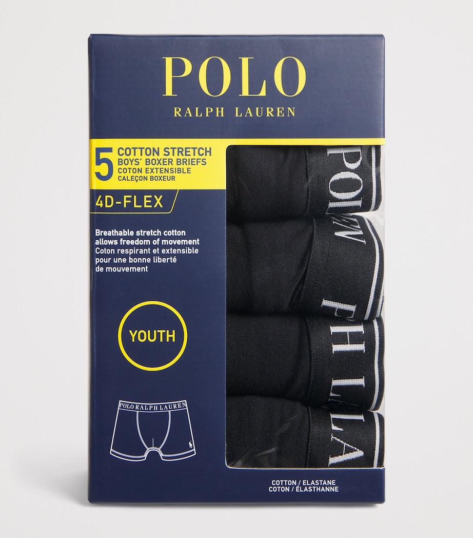 Pack of 5 Stretch-Cotton Boxer Briefs (6-14 Years) G9OPOLO BLACK Image 3