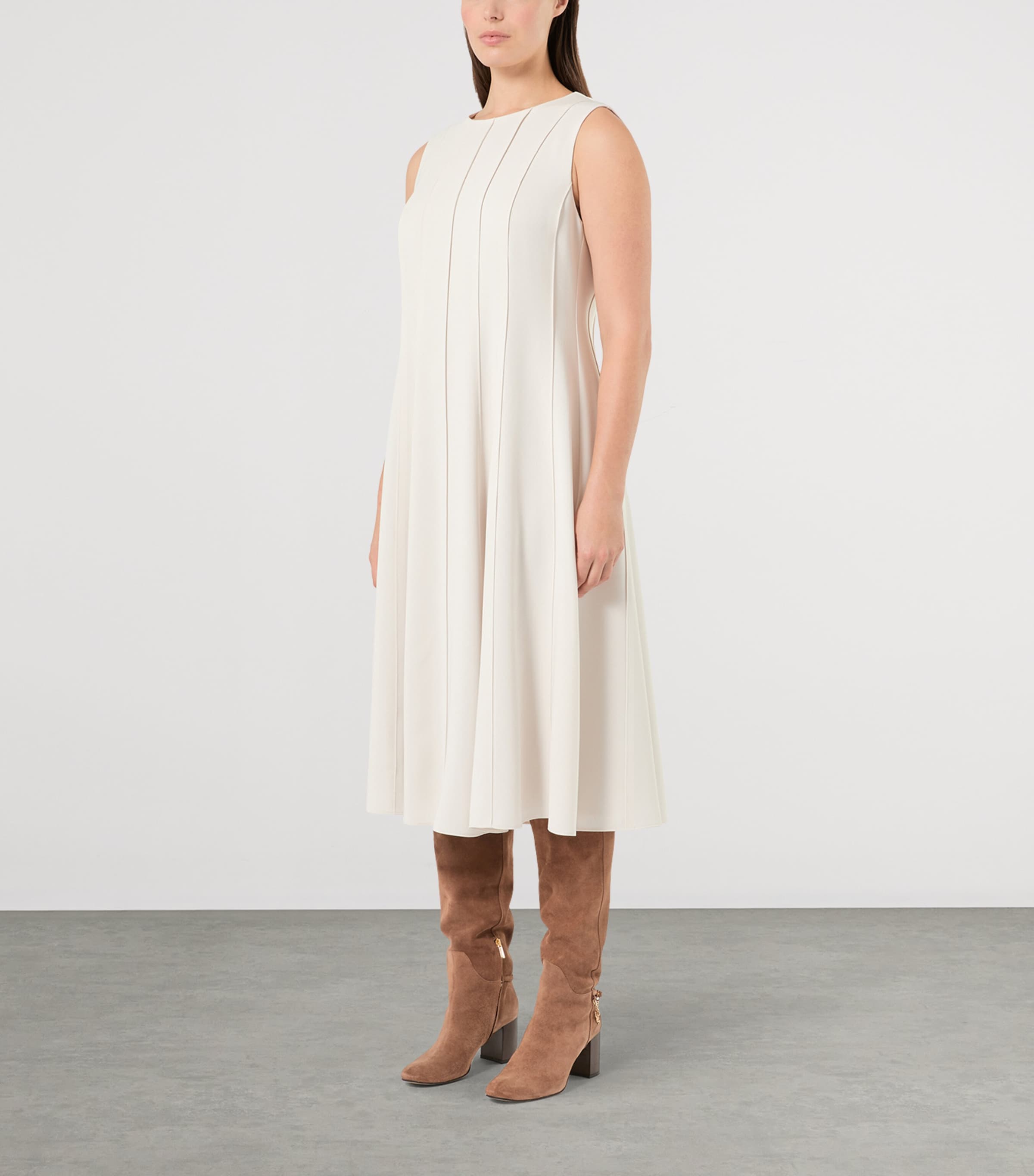 Marina Rinaldi Womens Panelled A-Line Midi Dress Ice Image 3