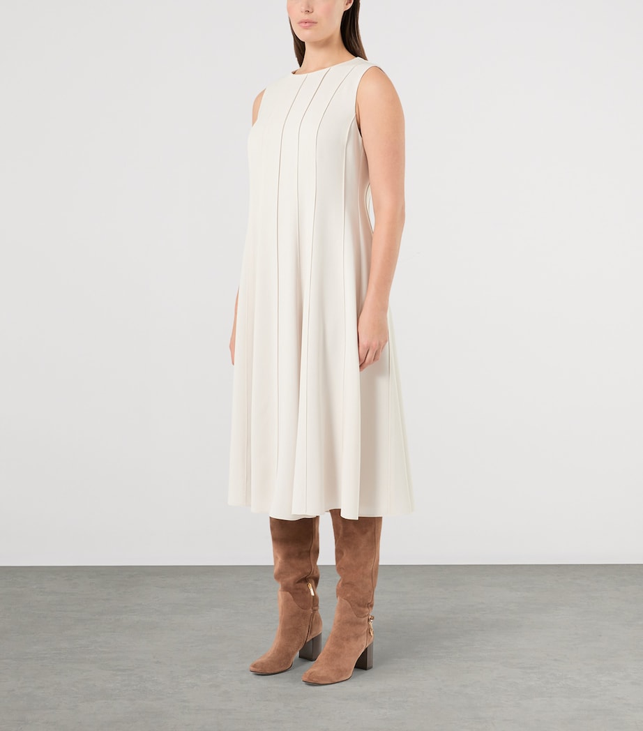 Marina Rinaldi Womens Panelled A-Line Midi Dress Ice Image 3