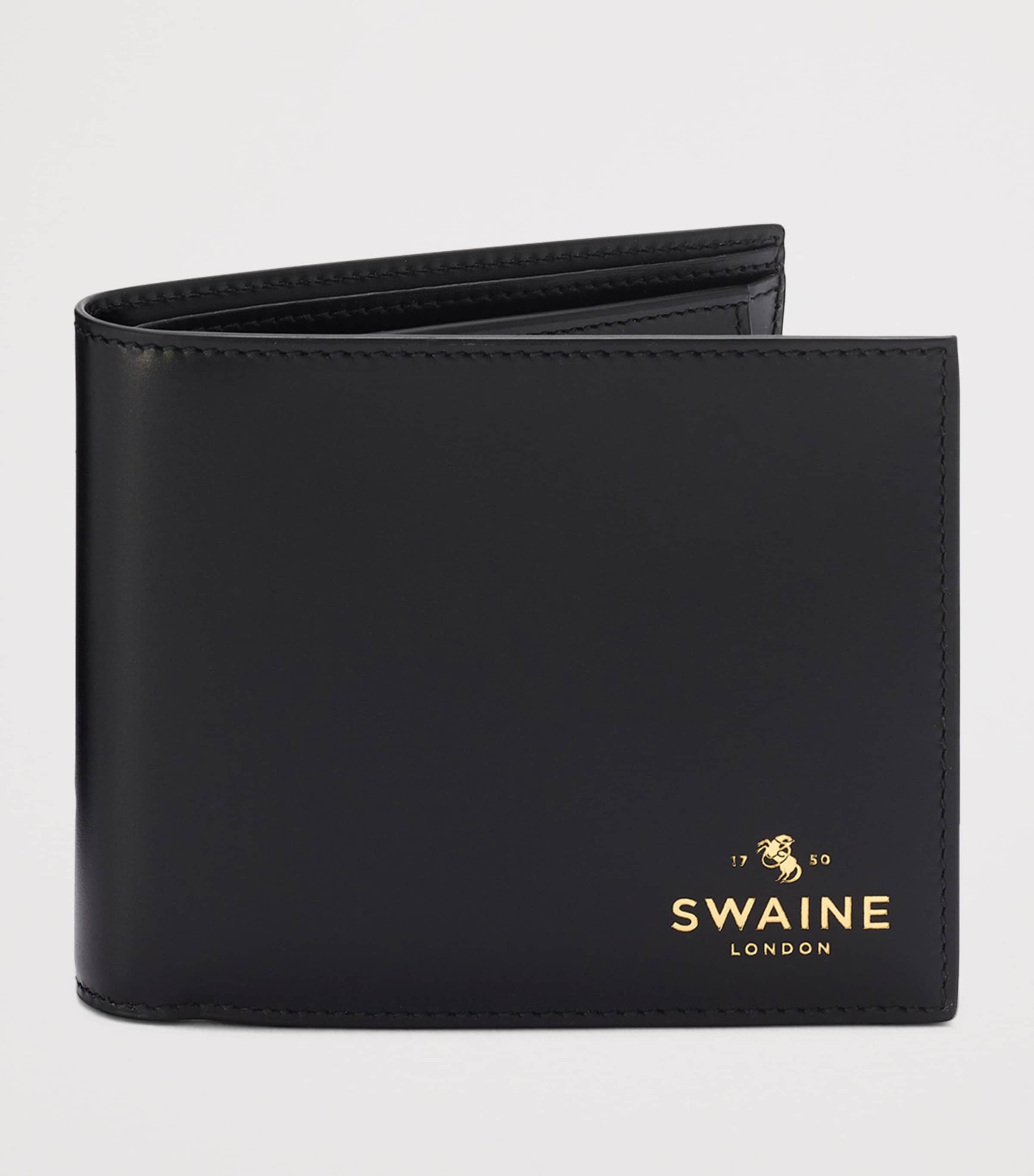Swaine Leather Bifold Coin Wallet Black Image 2
