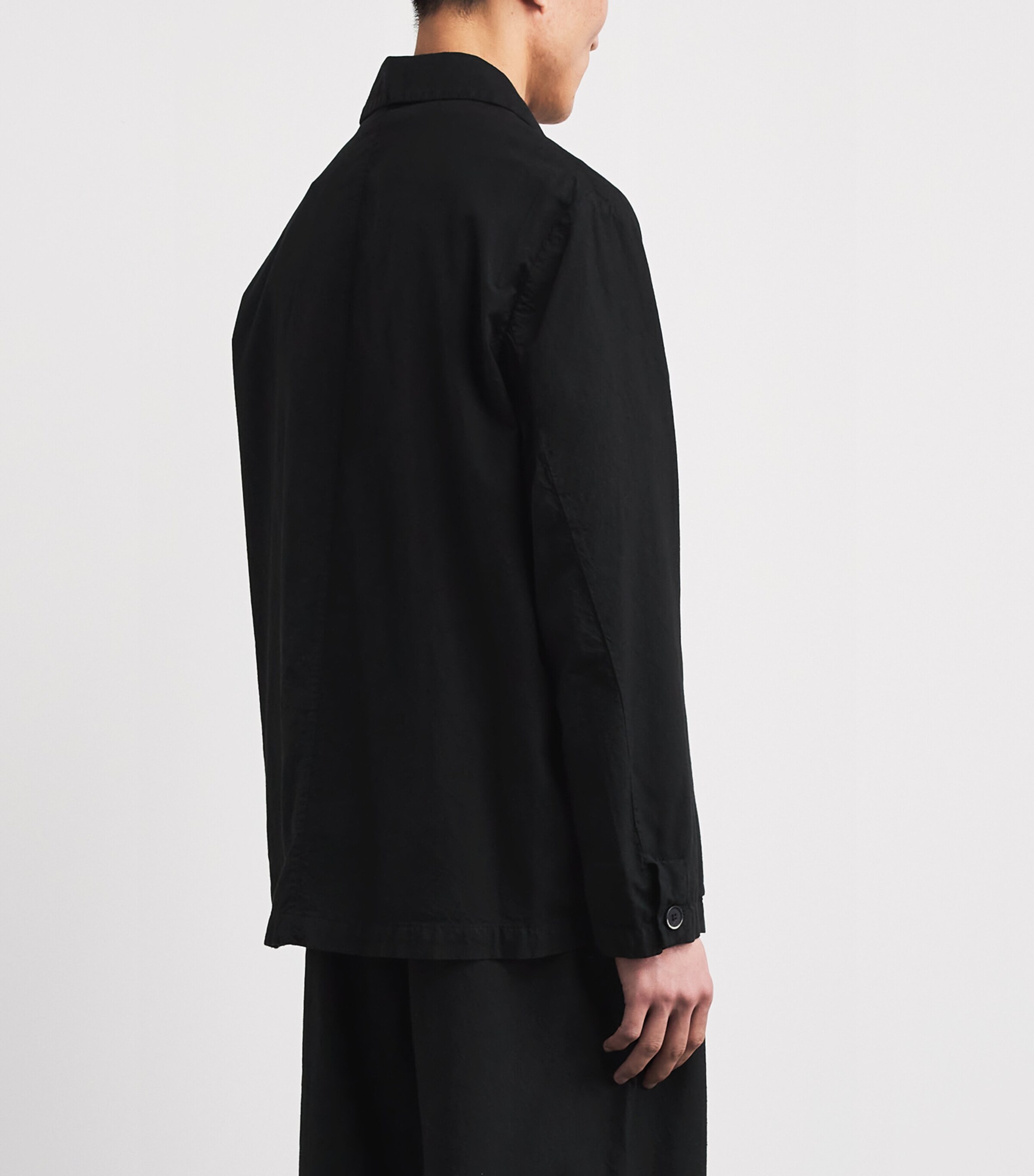 Barena Mens Cotton Crinkle Overshirt Nero Image 5