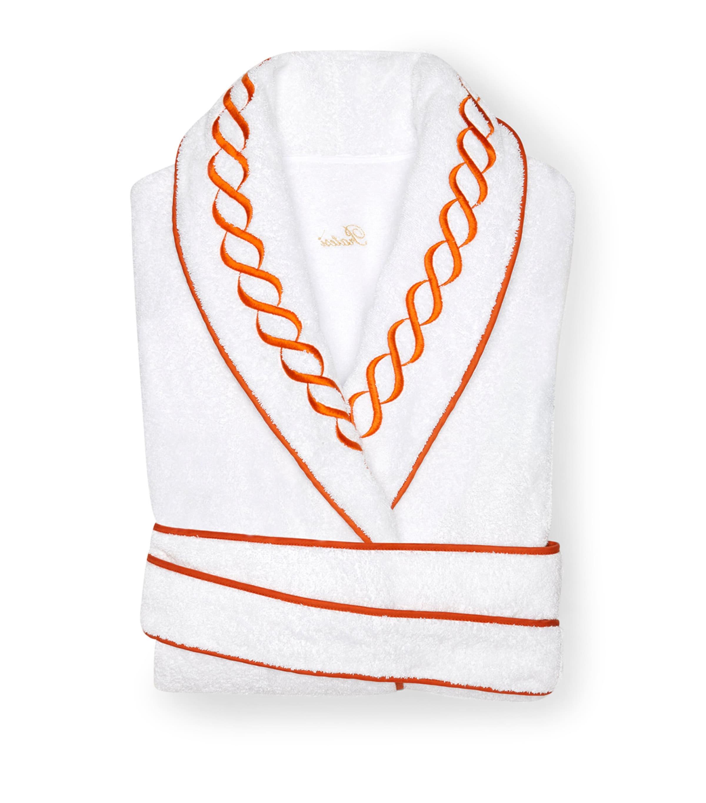 Pratesi Cotton Treccia Bathrobe In Orange