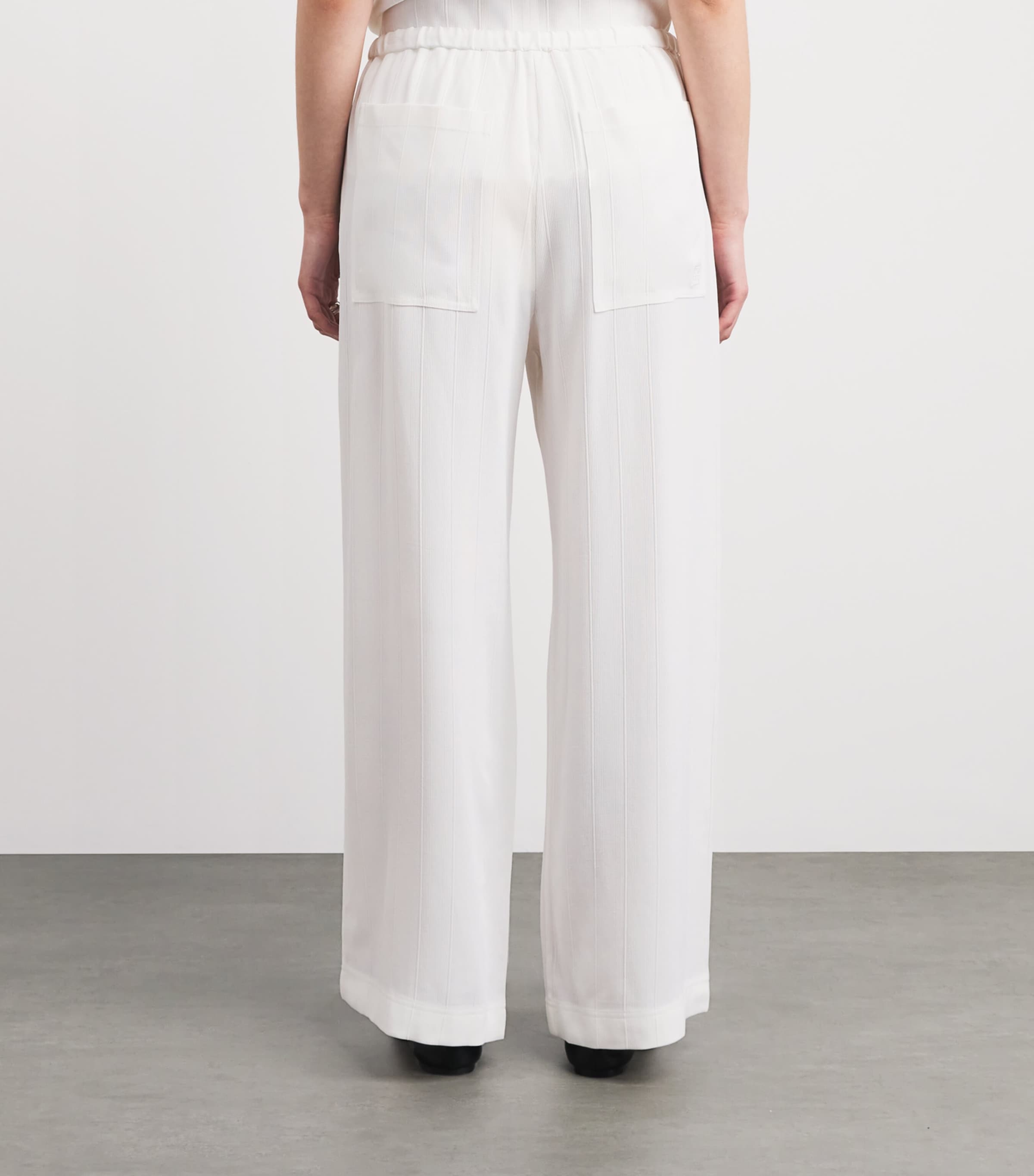 Toteme Womens Woven Stripe Wide-Leg Trousers Meringue Image 5