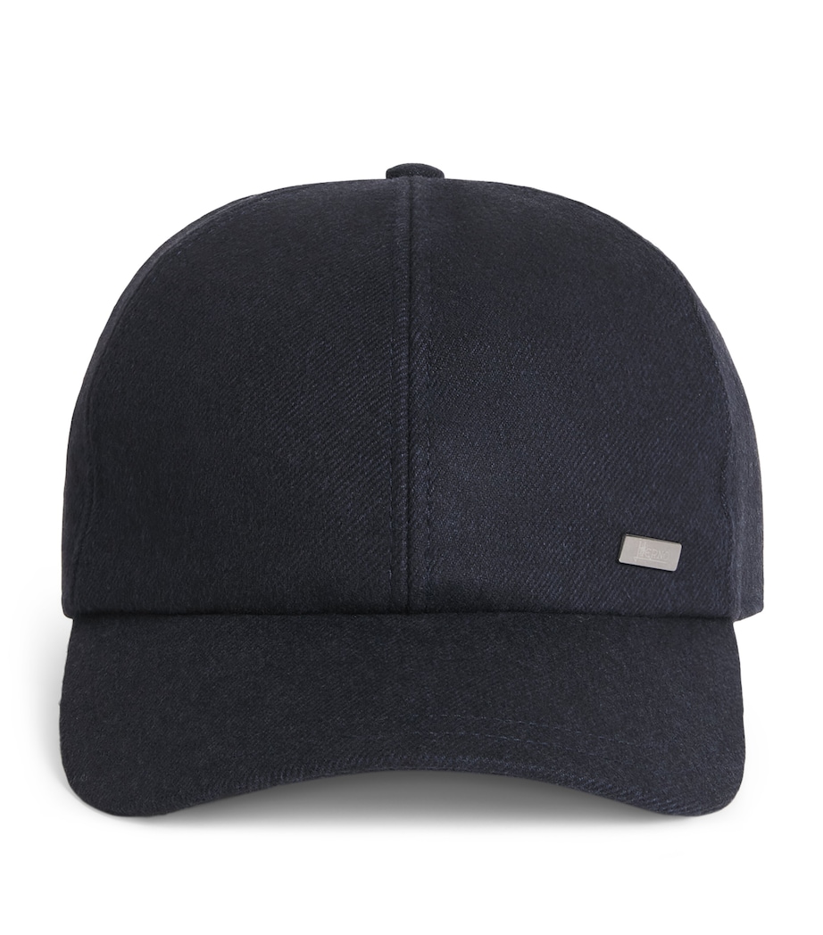 Herno Cashmere-Silk Baseball Cap Blue Image 1
