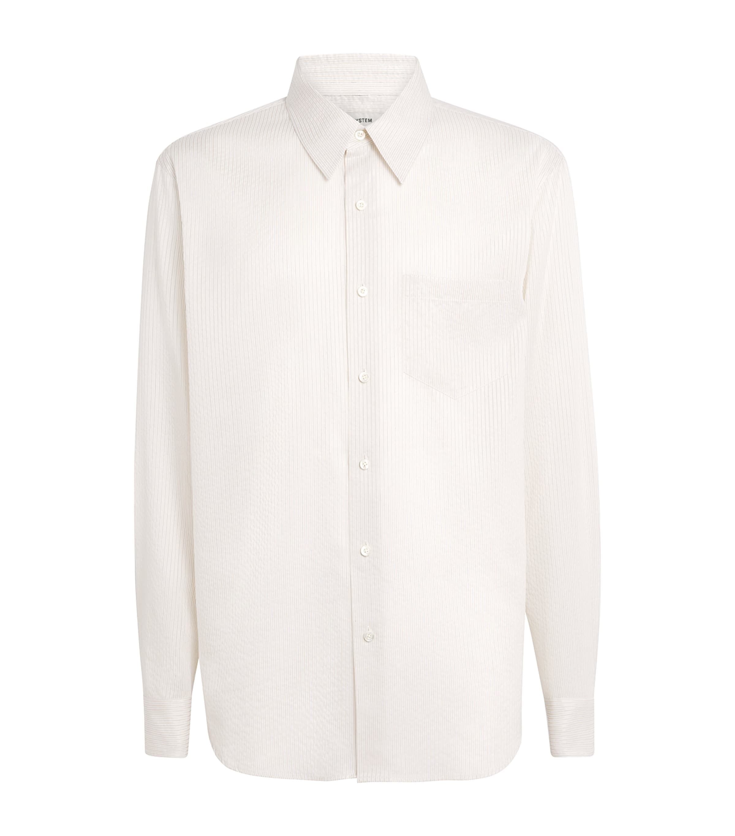 System Jacquard Stripe Shirt In White