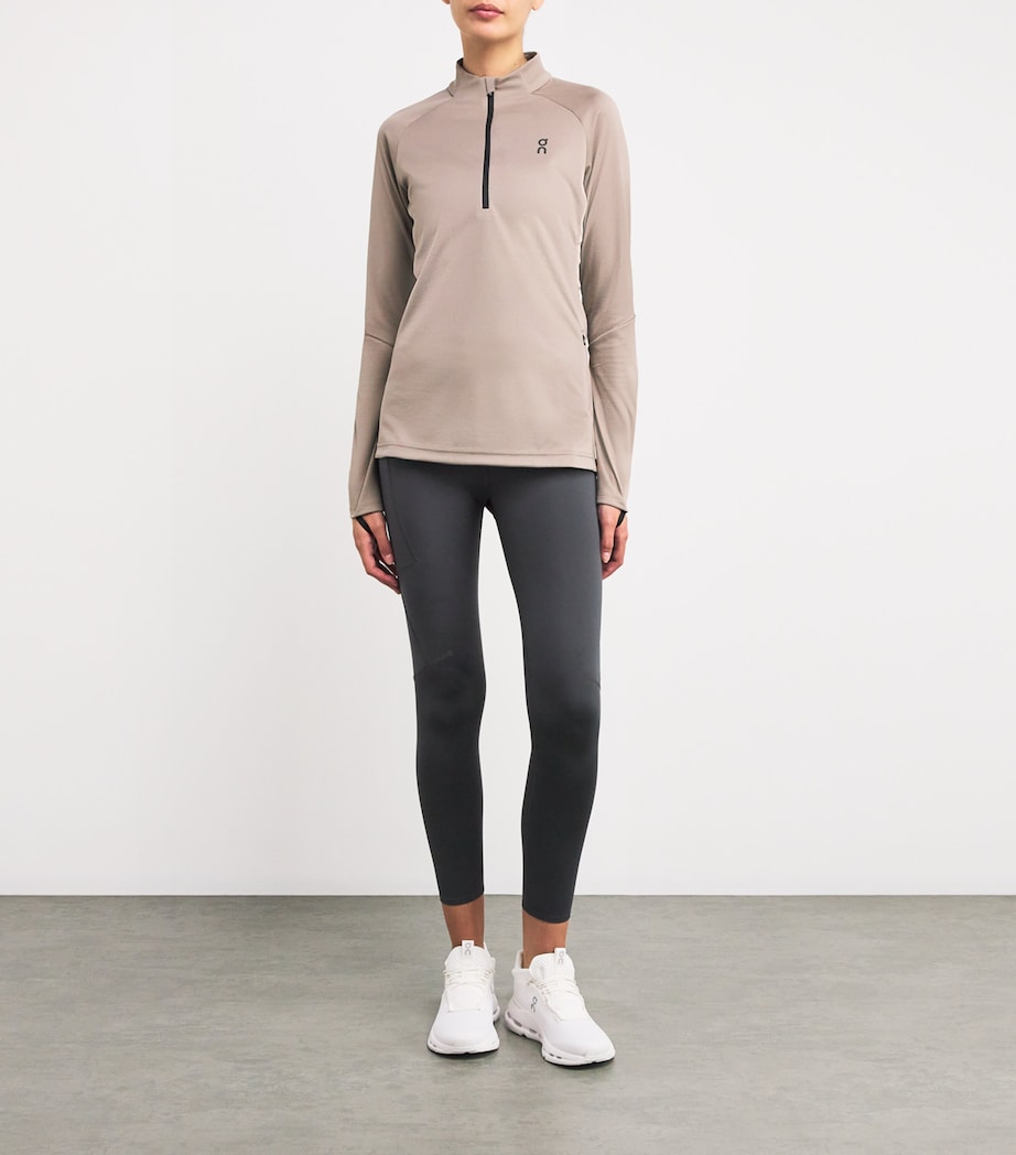 Climate Quarter-Zip Long-Sleeve Top CINDER Image 2