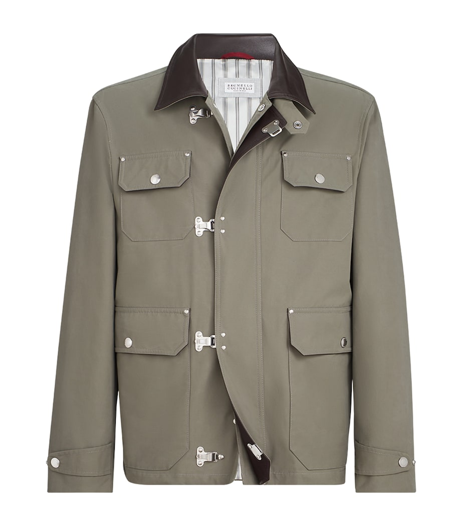 Brunello Cucinelli Mens Cotton-Blend Gabardine Field Jacket Image 1