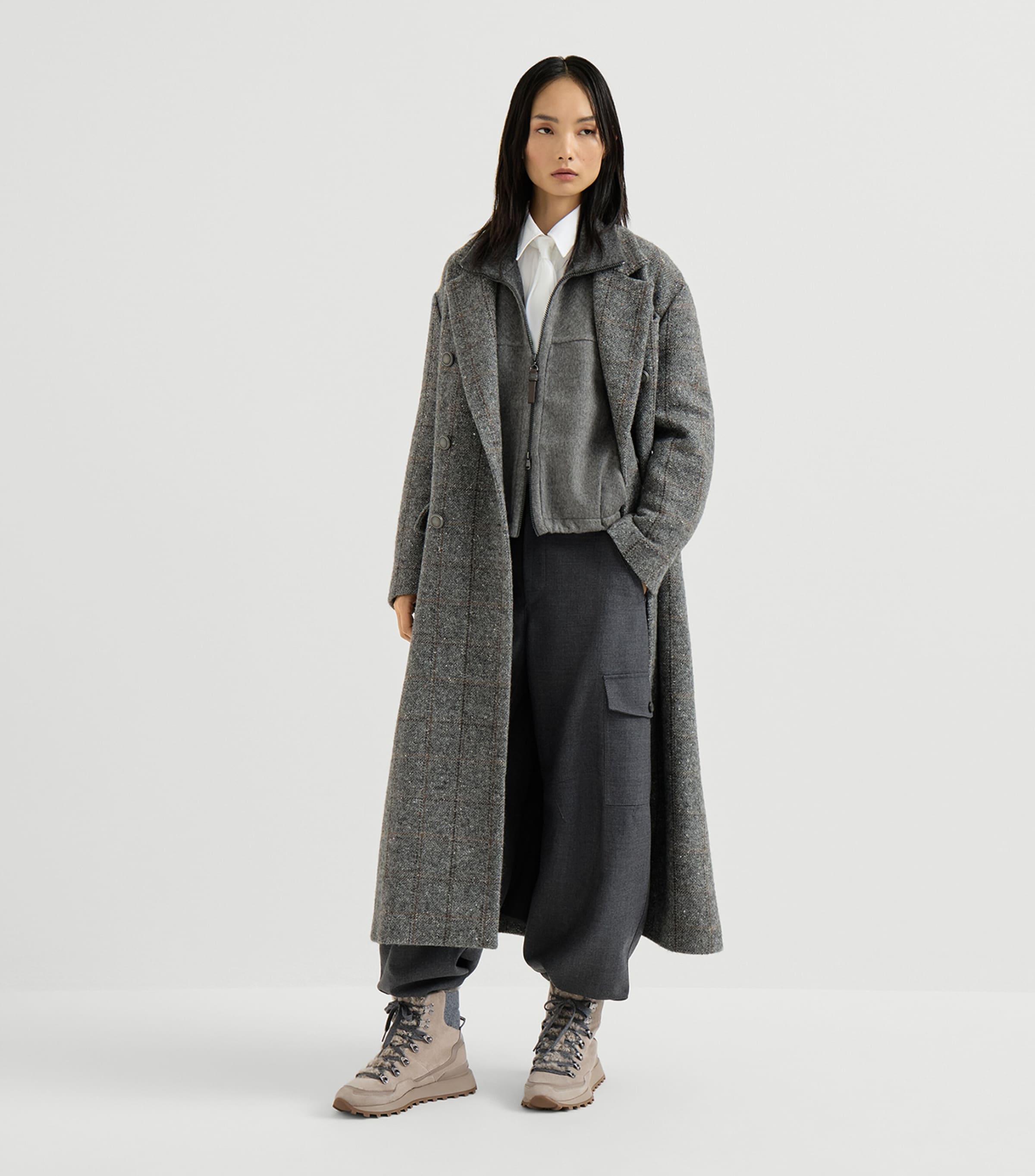 Brunello Cucinelli Suede Shearling-Trim Hiking Boots Image 3
