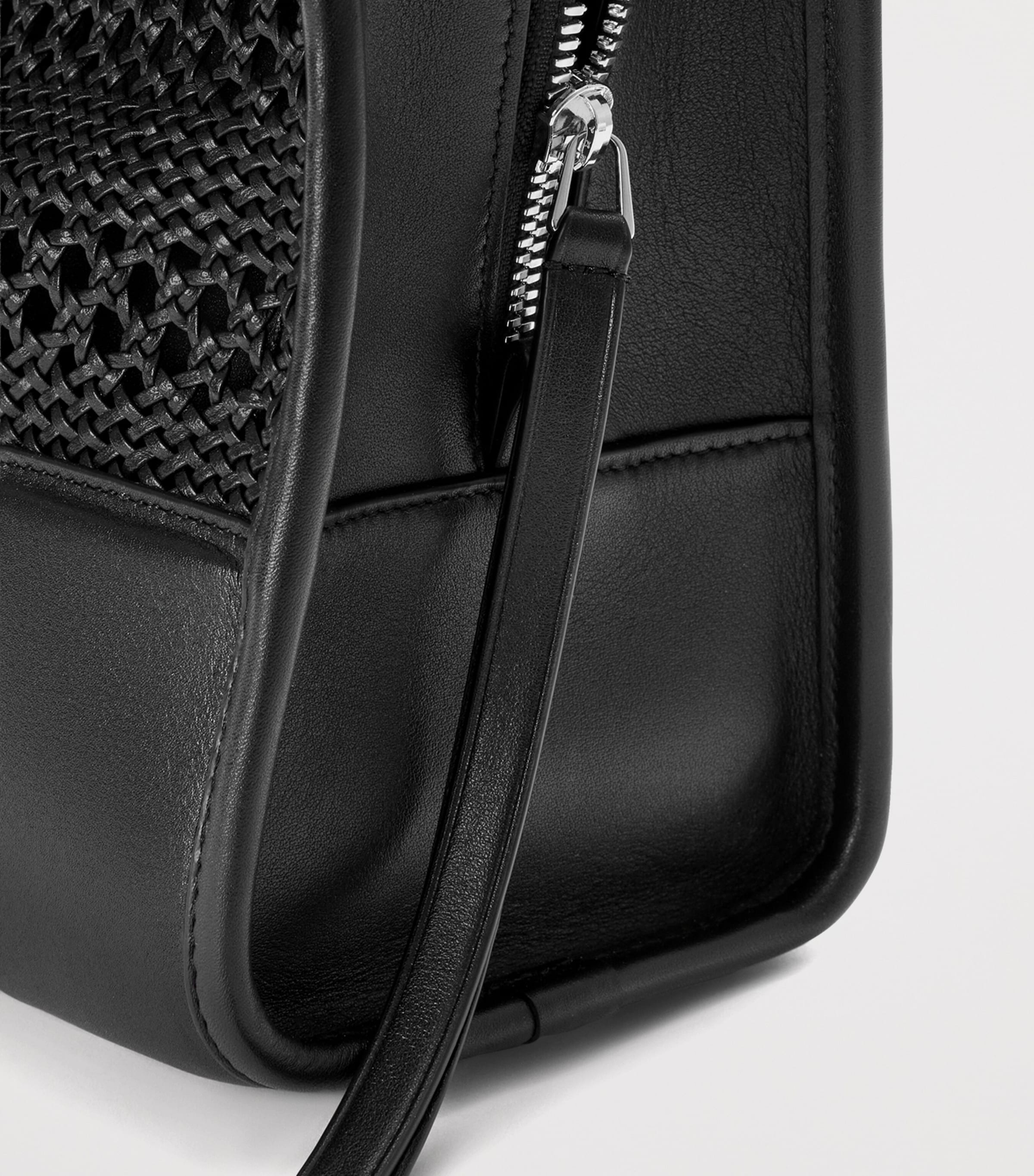 LOEWE Medium Woven Leather Amazona 180 Top-Handle Bag Black Image 8