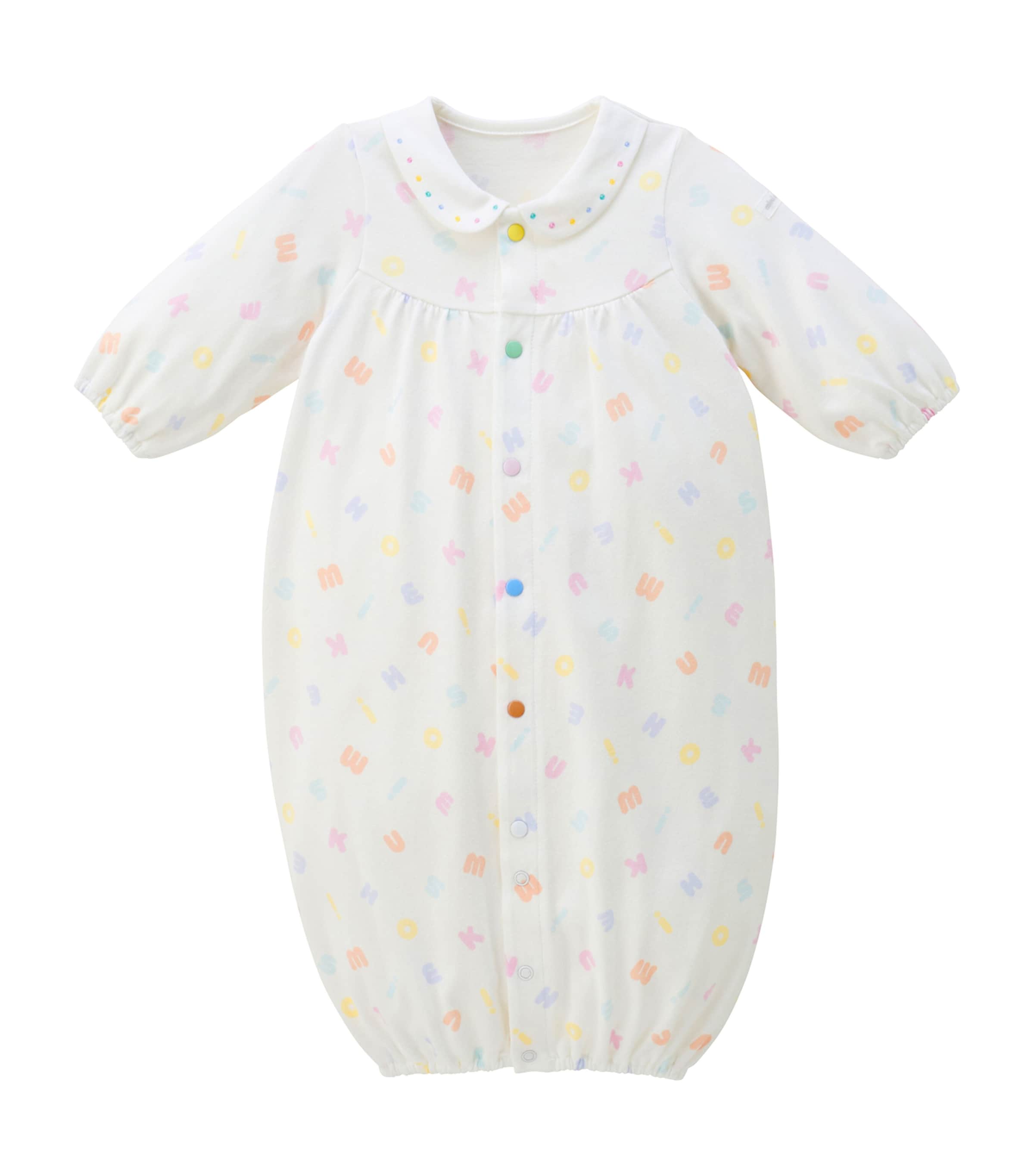 Miki House Cotton Letter Print Playsuit